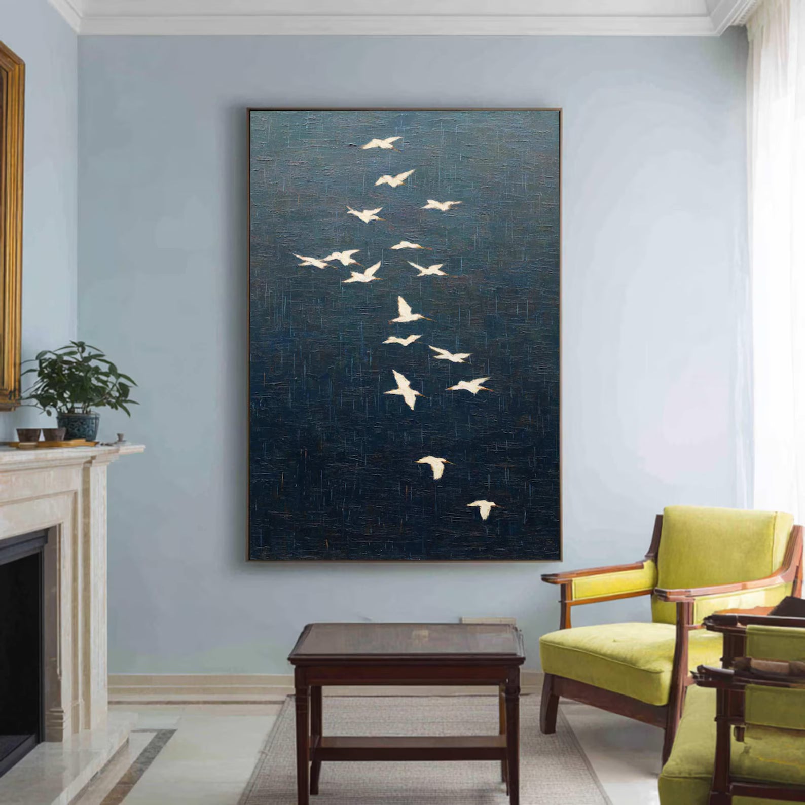 Bird Flock Art | Moody Elegant Vibe