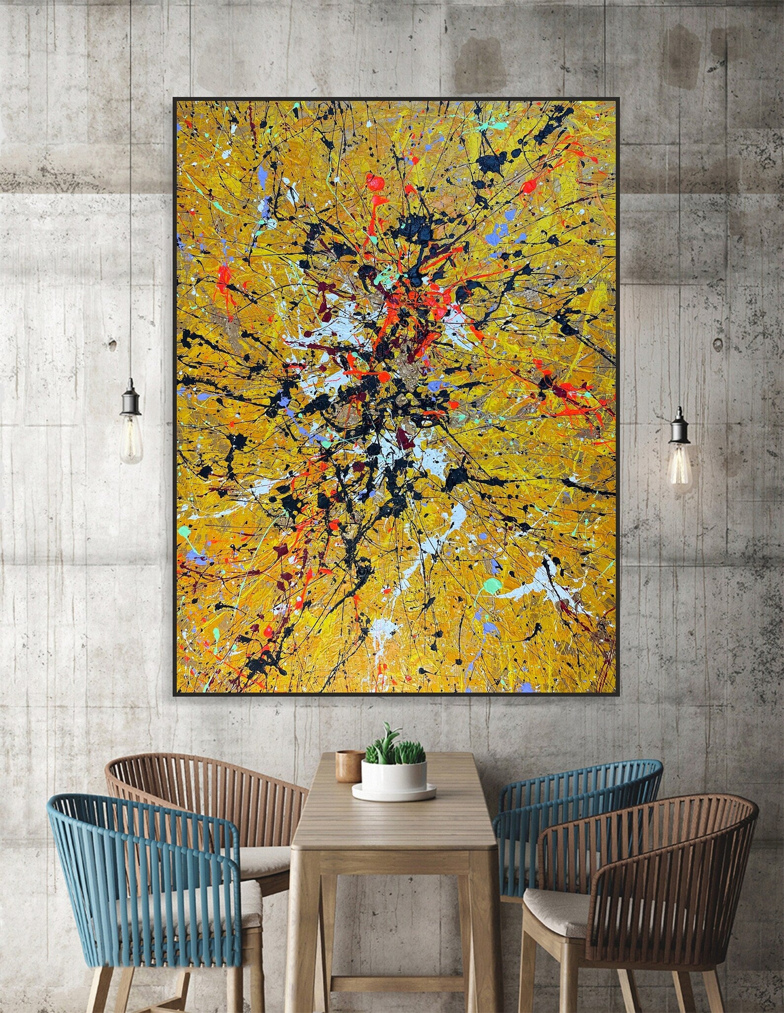 Textured Splatter Vibrancy | Golden Backdrop