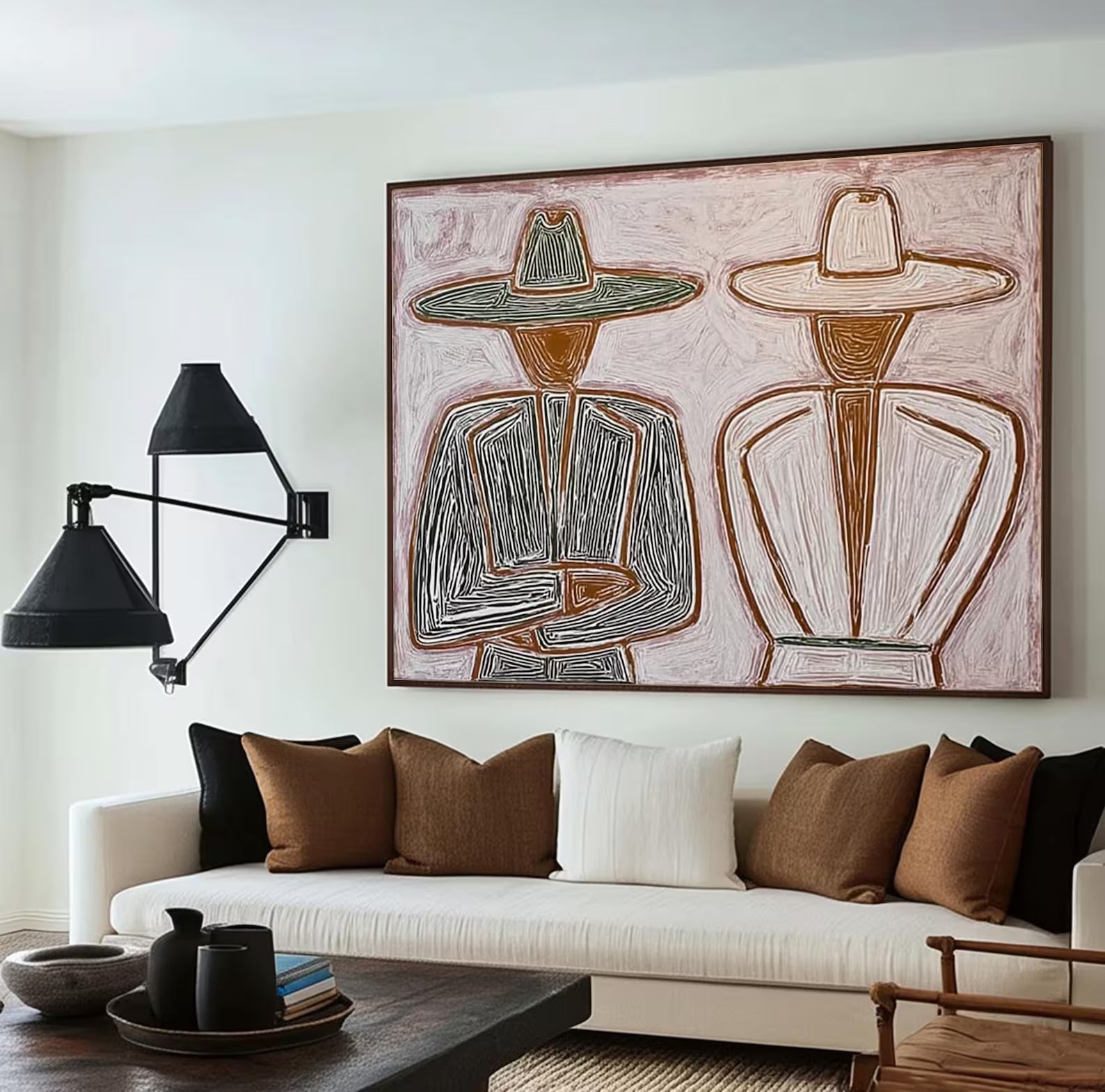 Textured Hat-Clad Silhouettes | Blush Hues