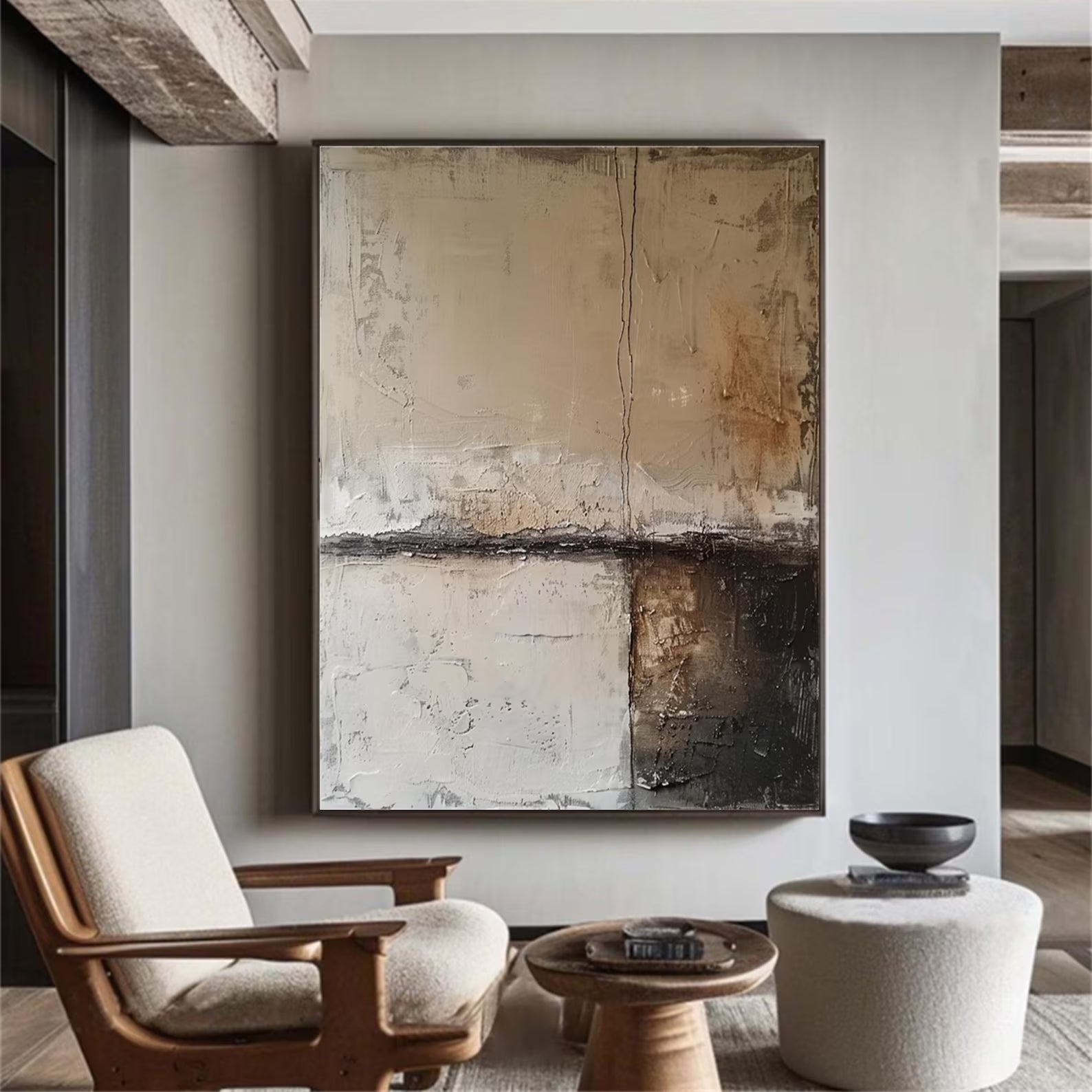 Textured Neutral Abstract | Rustic Luxe