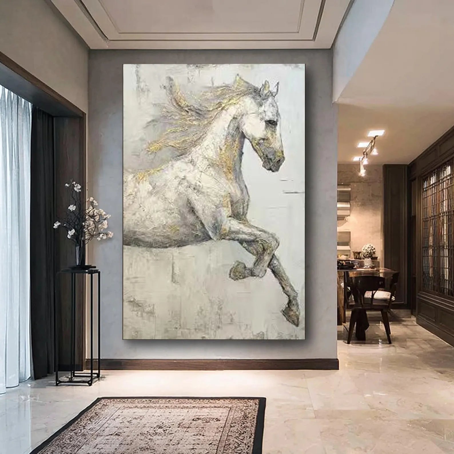 Textured Equine Grace | White Gold