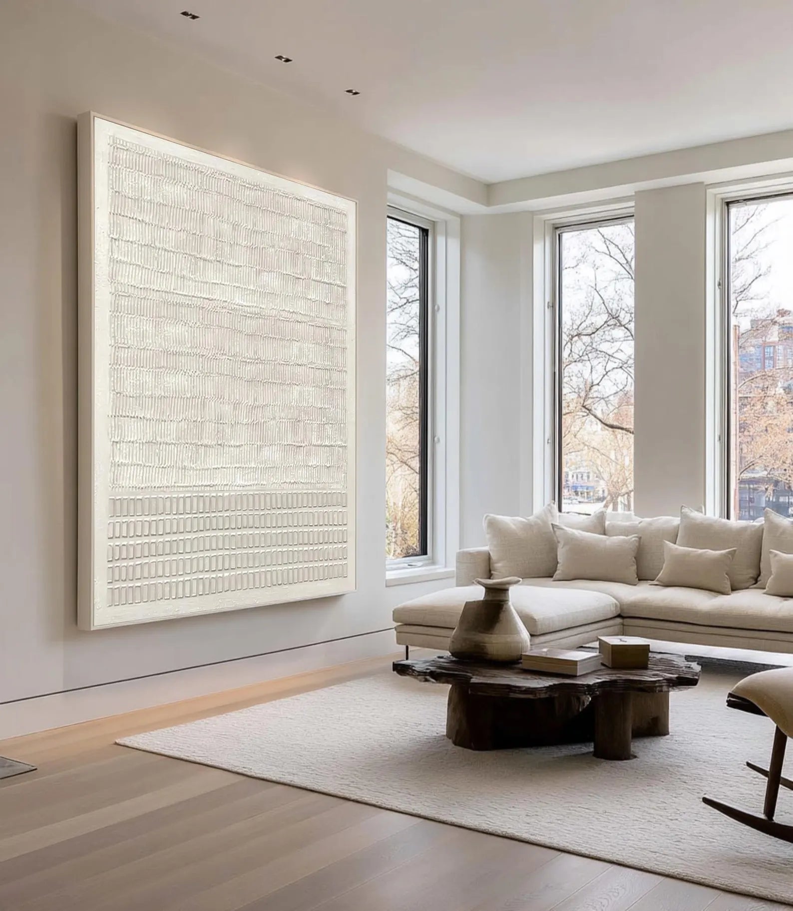 Textured Minimalist Grandeur | White Weave