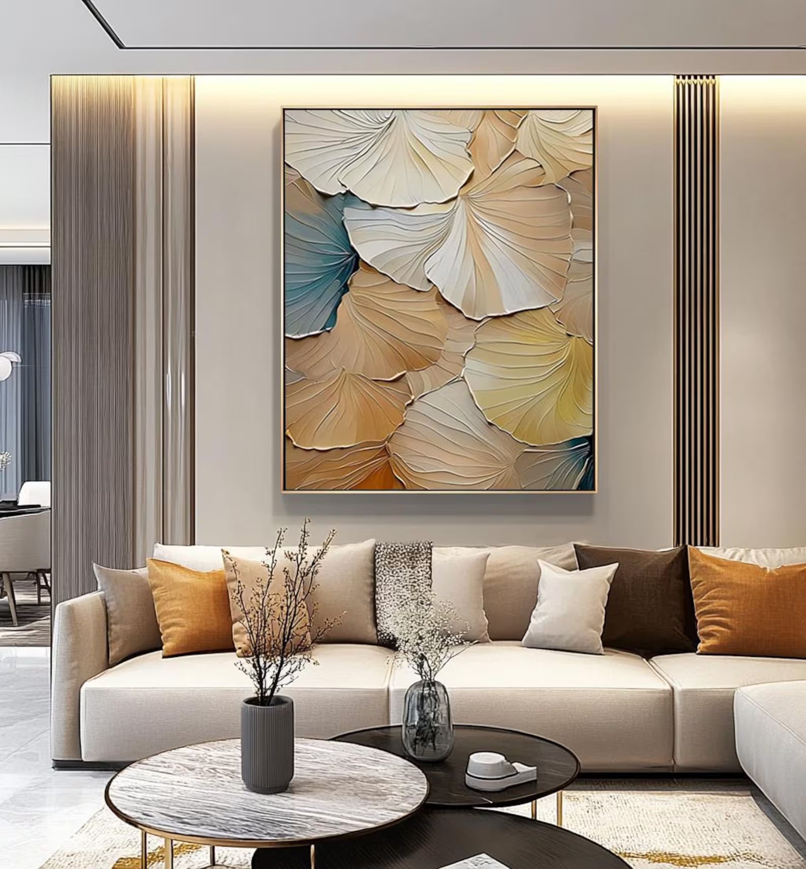 Textured Ginkgo Splendor | Warm Fronds