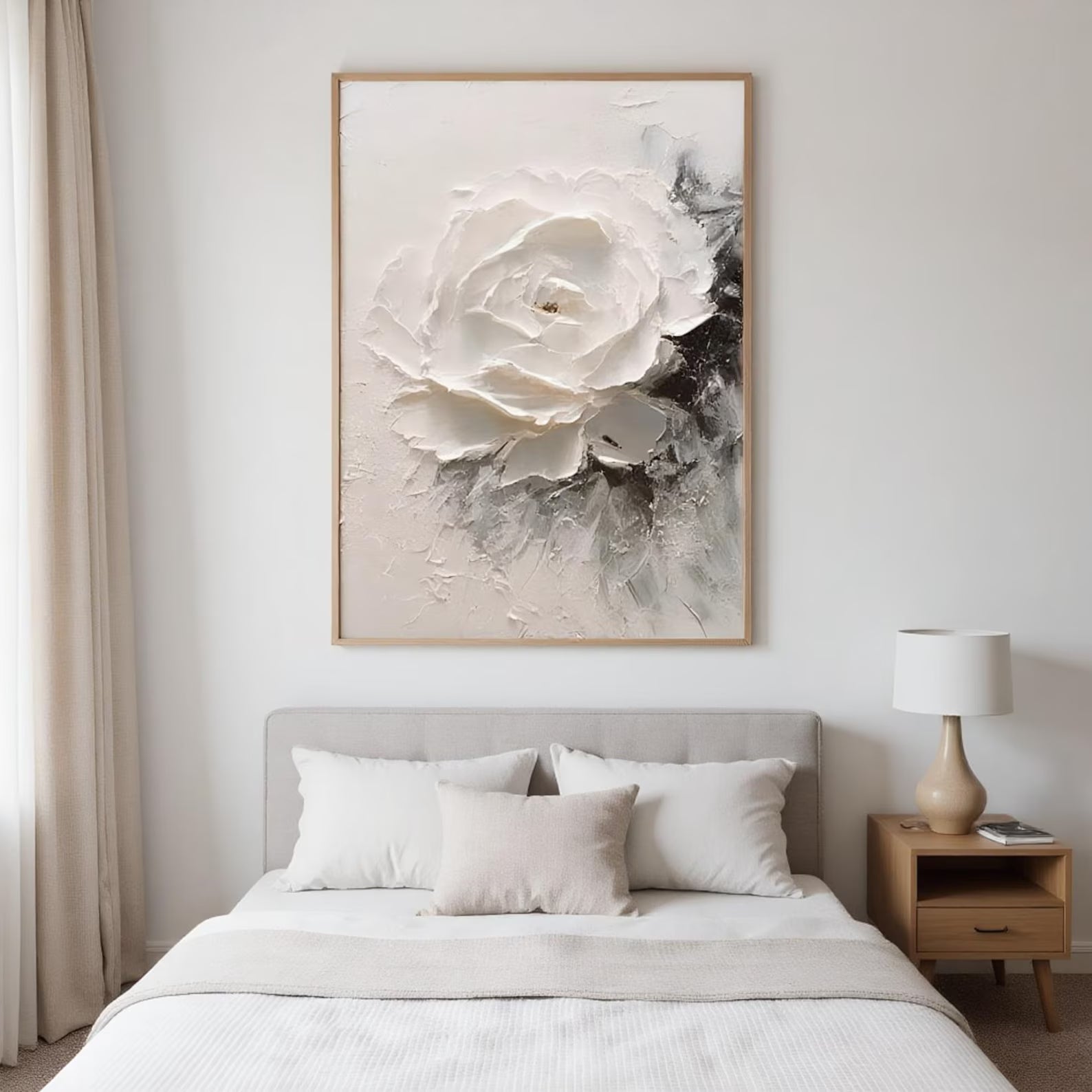 Textured Rosette Opulence | Alabaster Relief