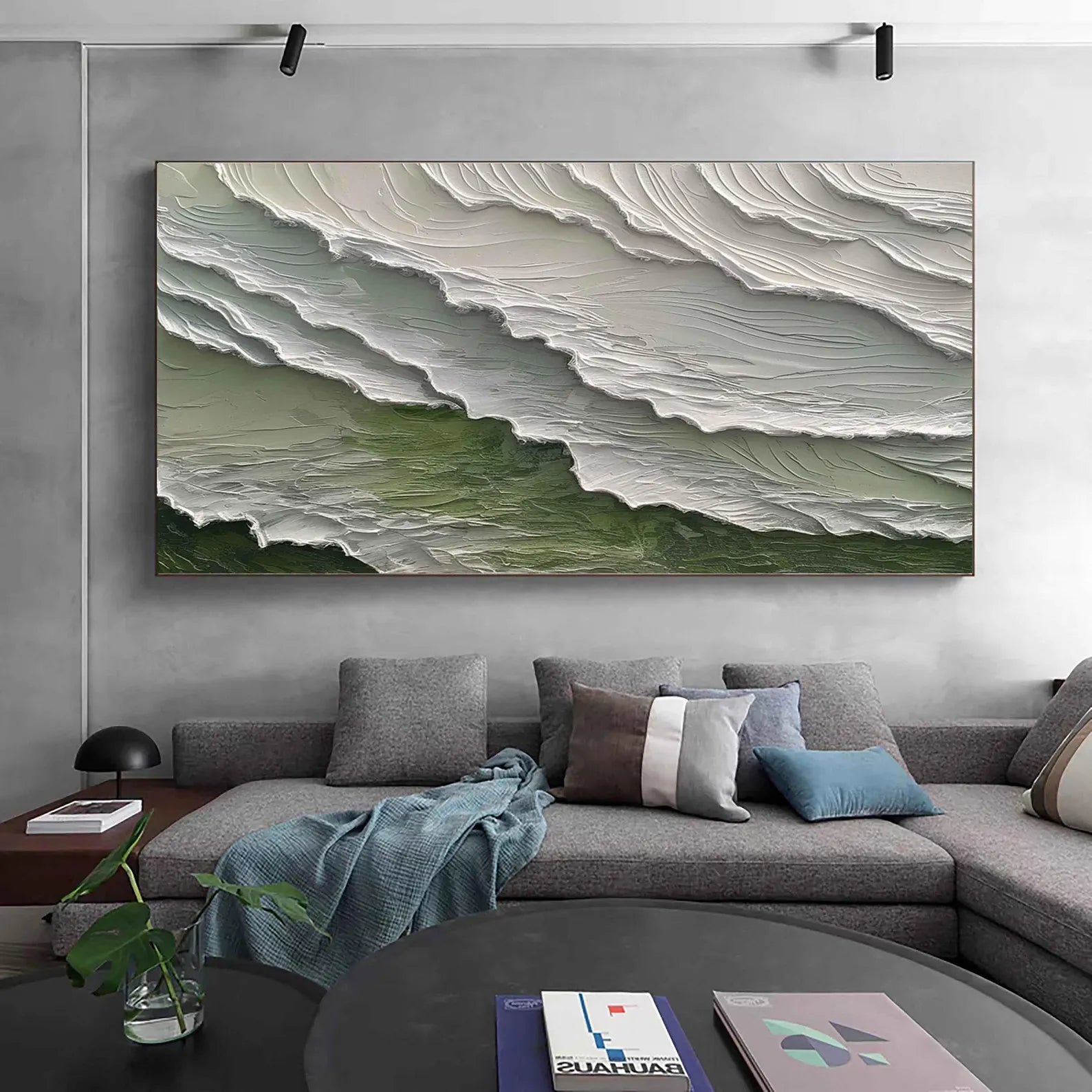 Textured Wave Grandeur | Green Whirl