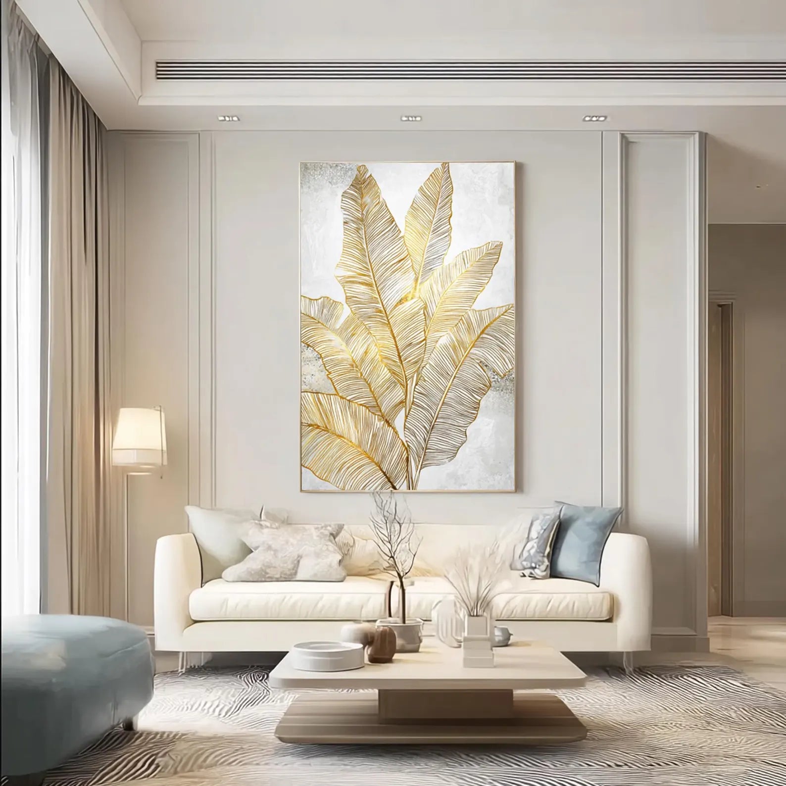 Textured Botanical Opulence | Gold White