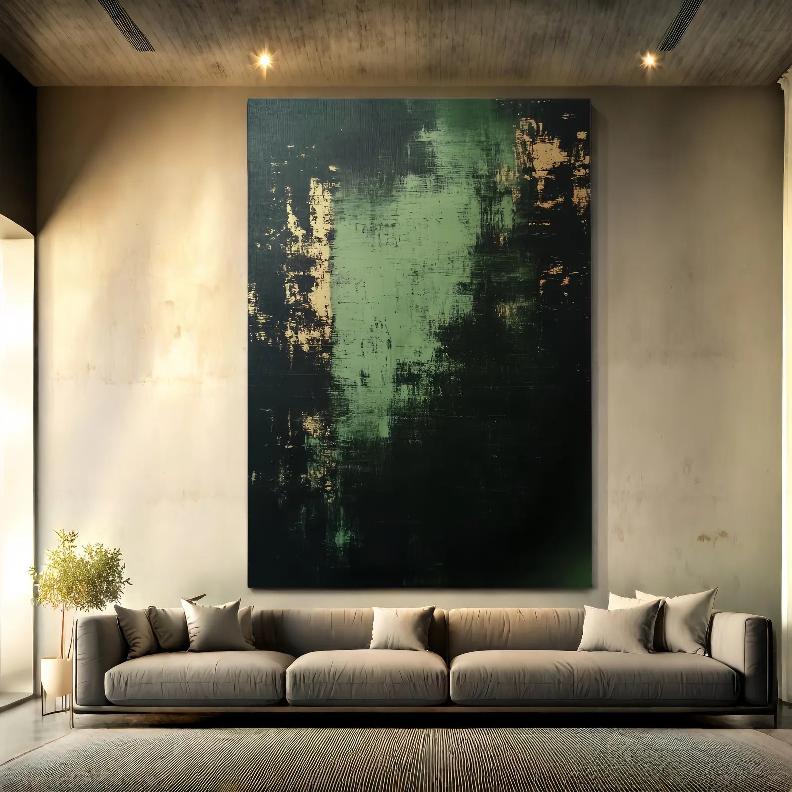 Textured Virid Opulence | Aureate Patches