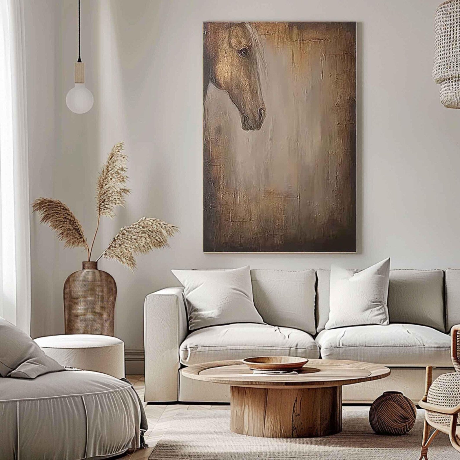 Textured Equine Grandeur | Brown Beige