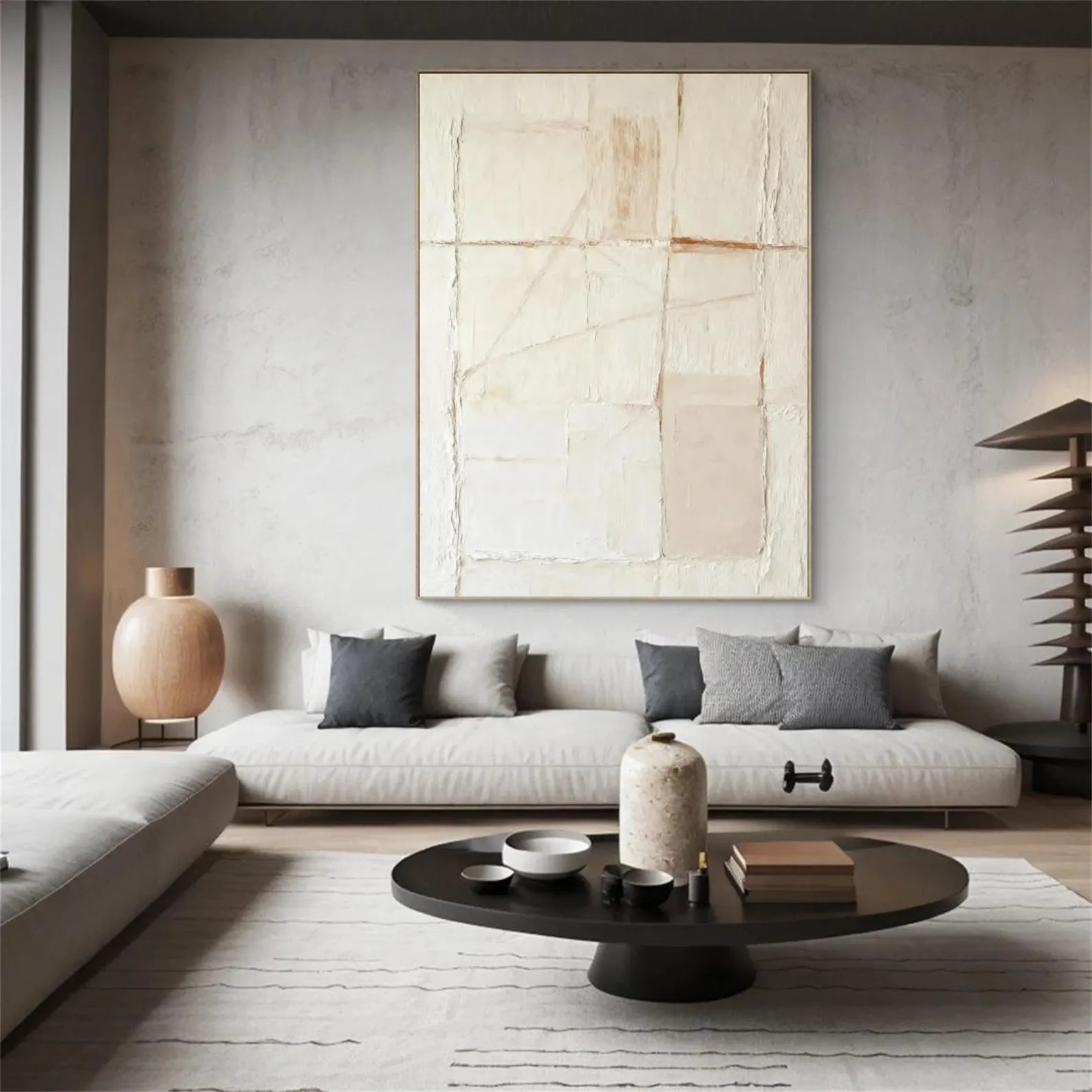 Textured Minimalist Grace | Cream Lines