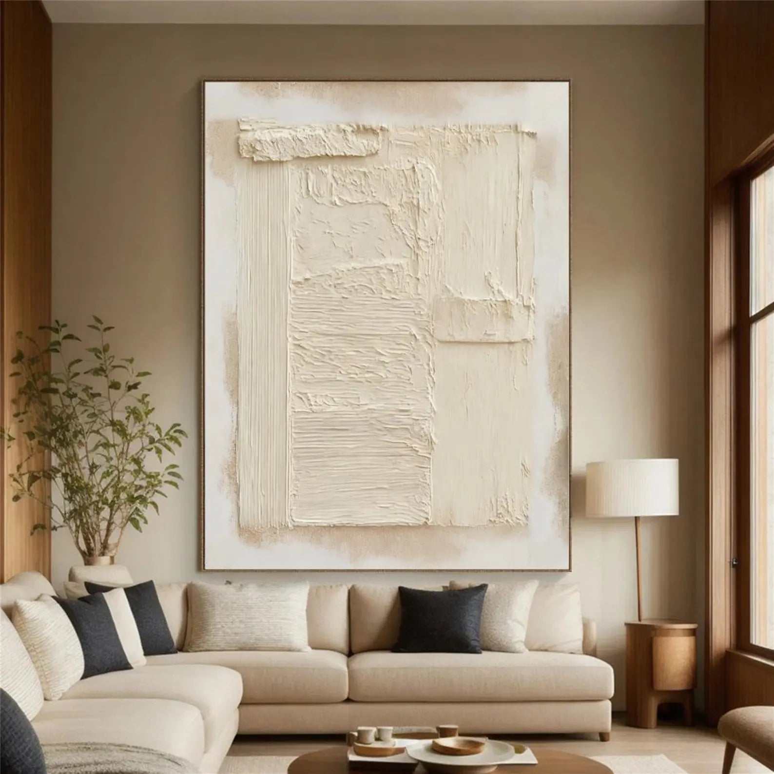 Textured Ivory Serenity | Linen Relief