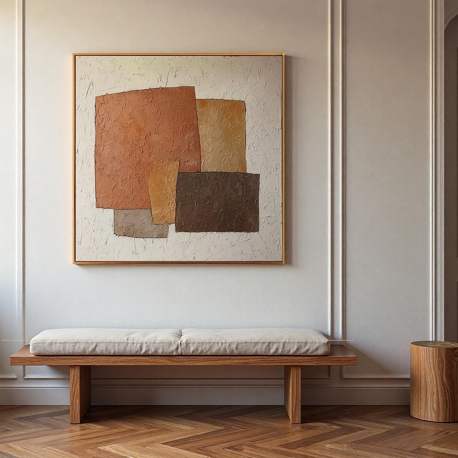 Textured Geometric Art | Warm Sophistication