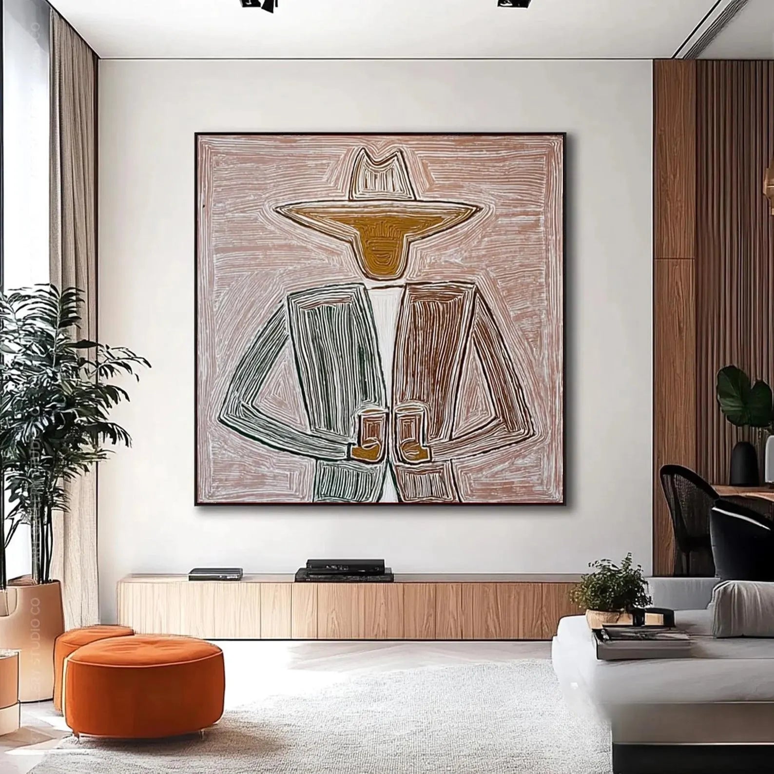Textured Figure Art | Modern Serenity