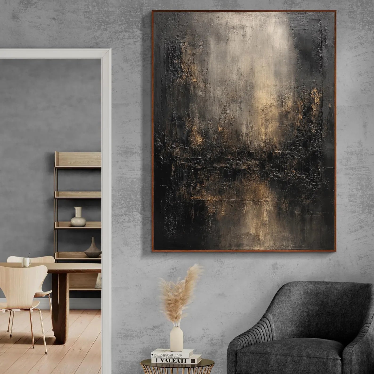 Textured Dark Grandeur | Gold Streaks