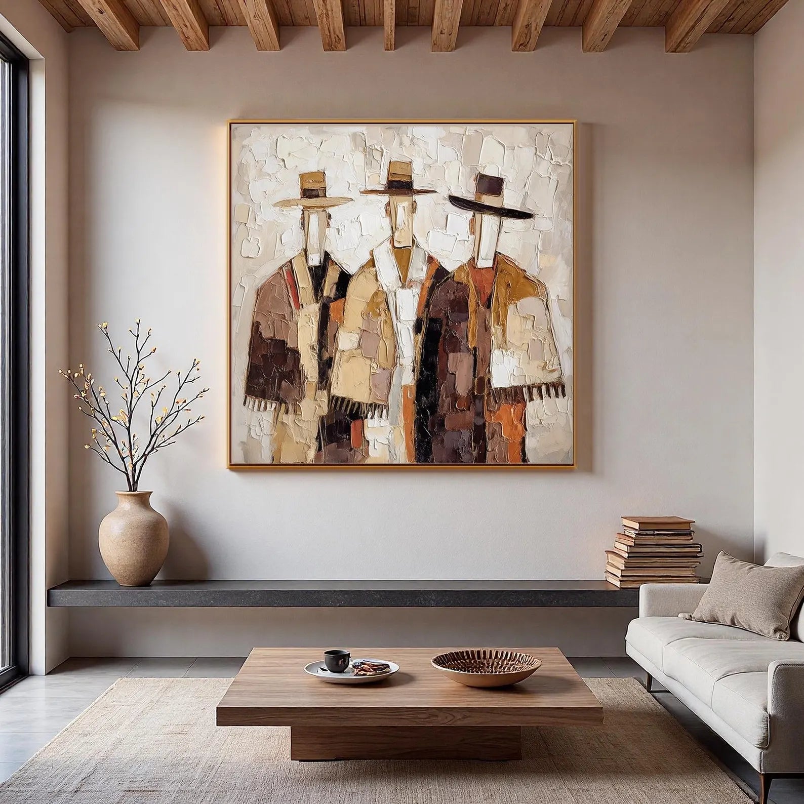 Textured Abstract Figure Art | Subtle Tones Flow