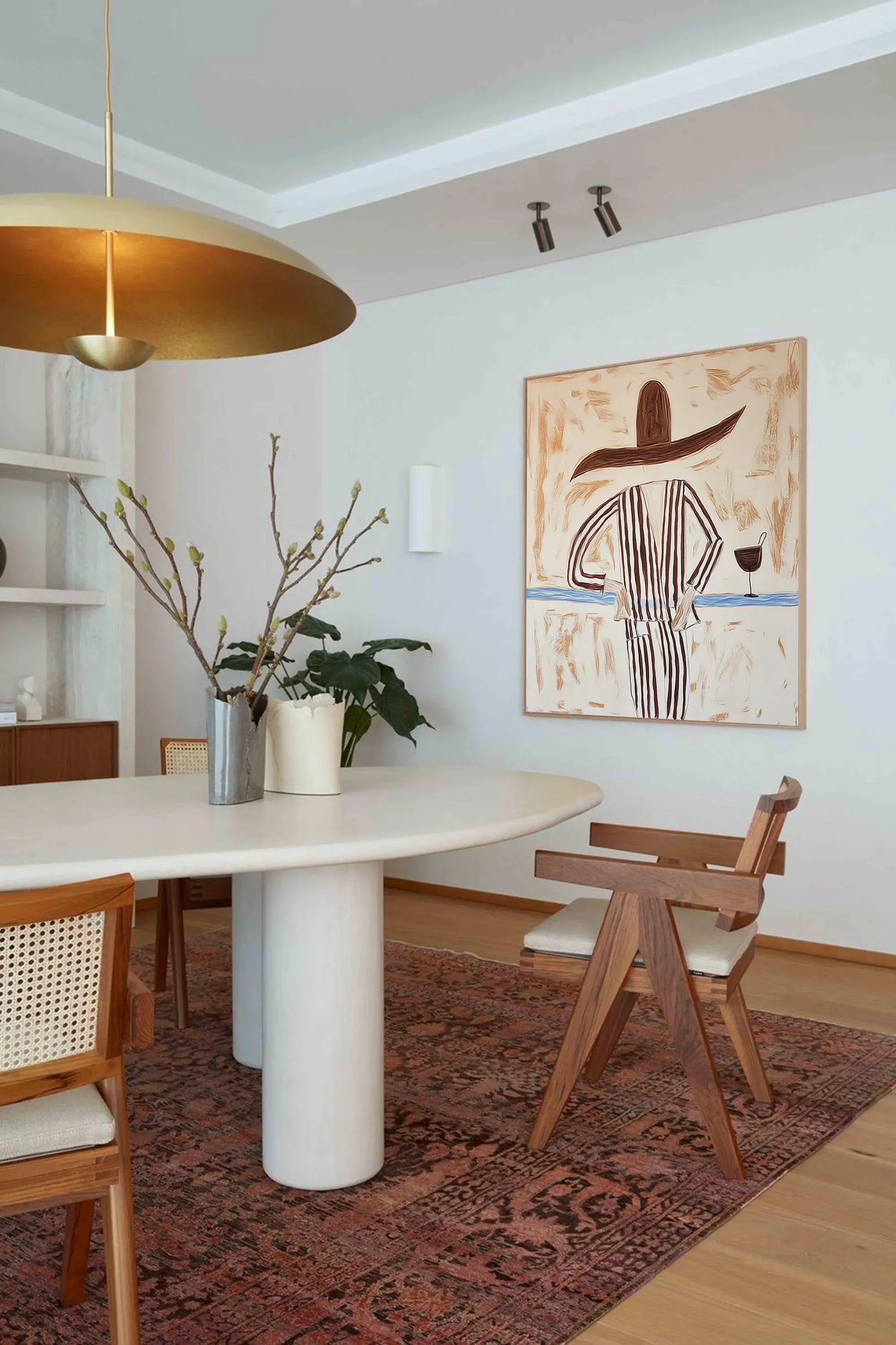 Textured Retro Opulence | Striped Hat