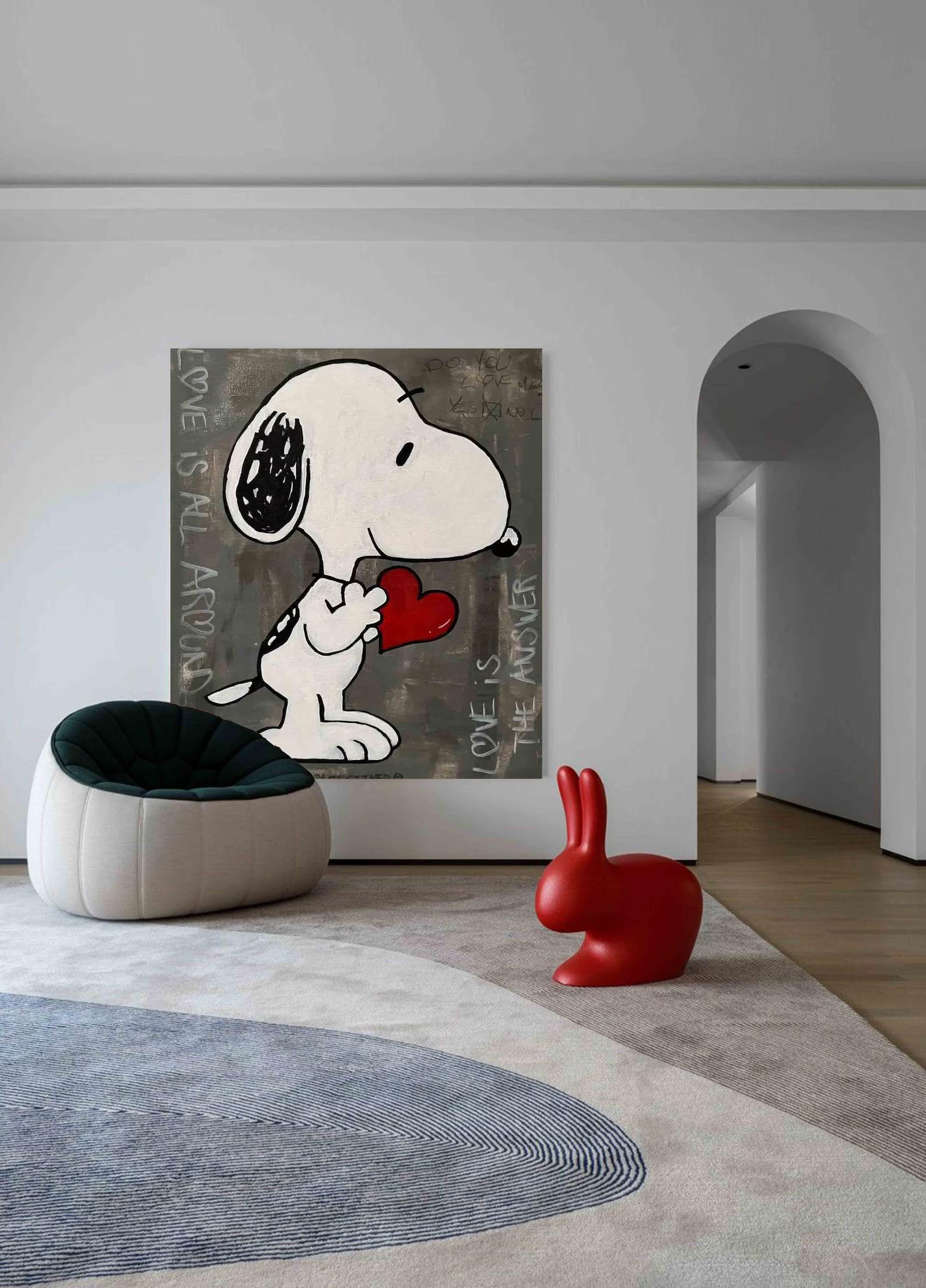 Textured Romantic Graffiti | Snoopy Heart