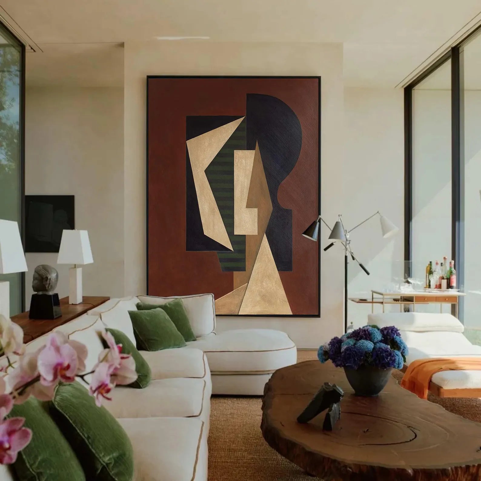 Textured Cubist Opulence | Geometric Face