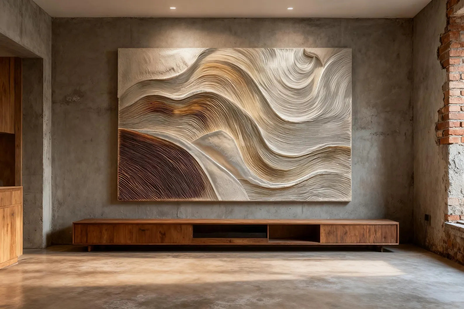 Textured Geometric Flow | Brown Beige