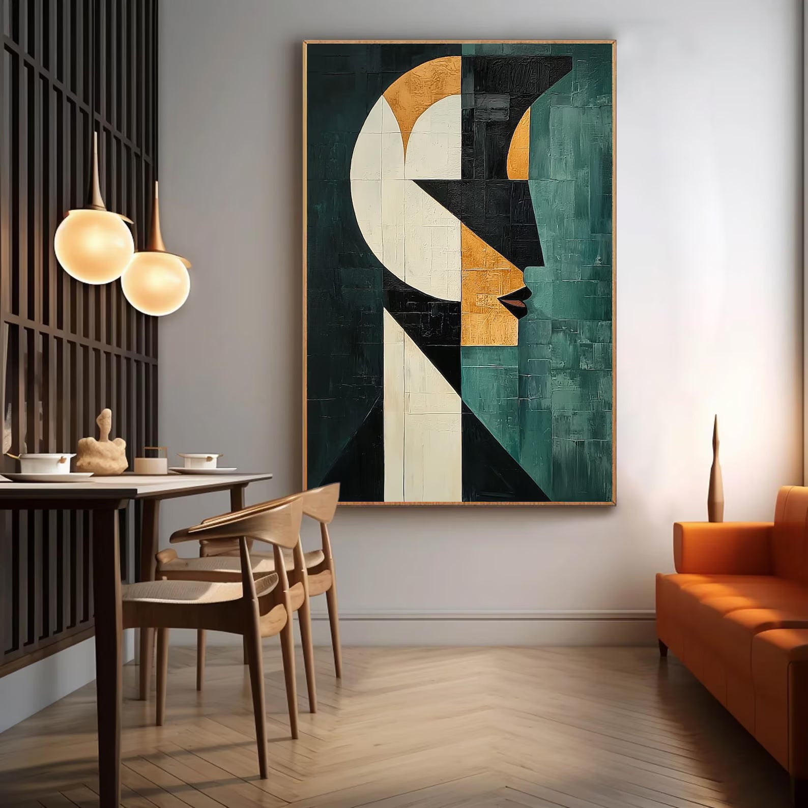 Textured Geometric Profile | Gilded Hues