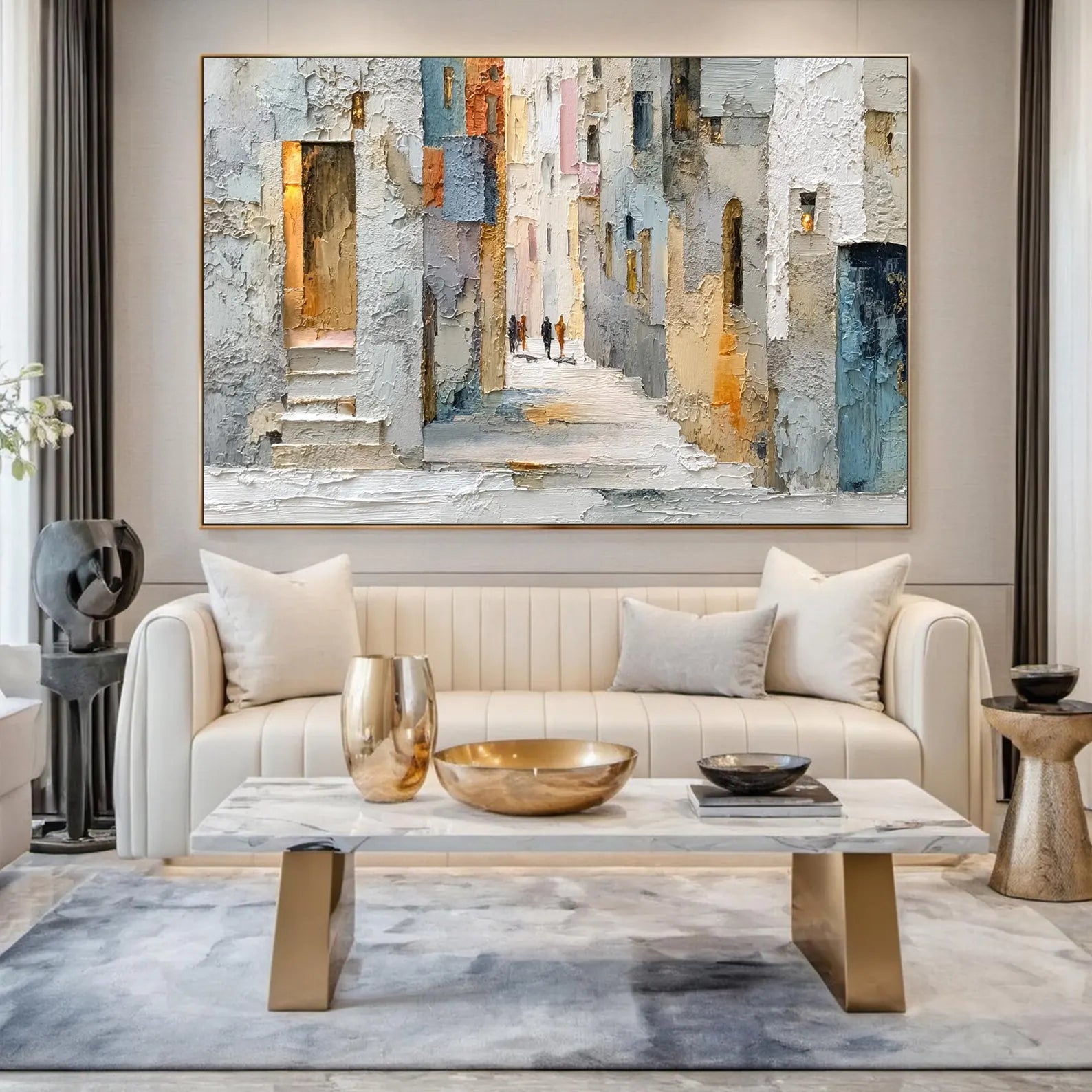 Textured Alley Scene | Pastel Hues