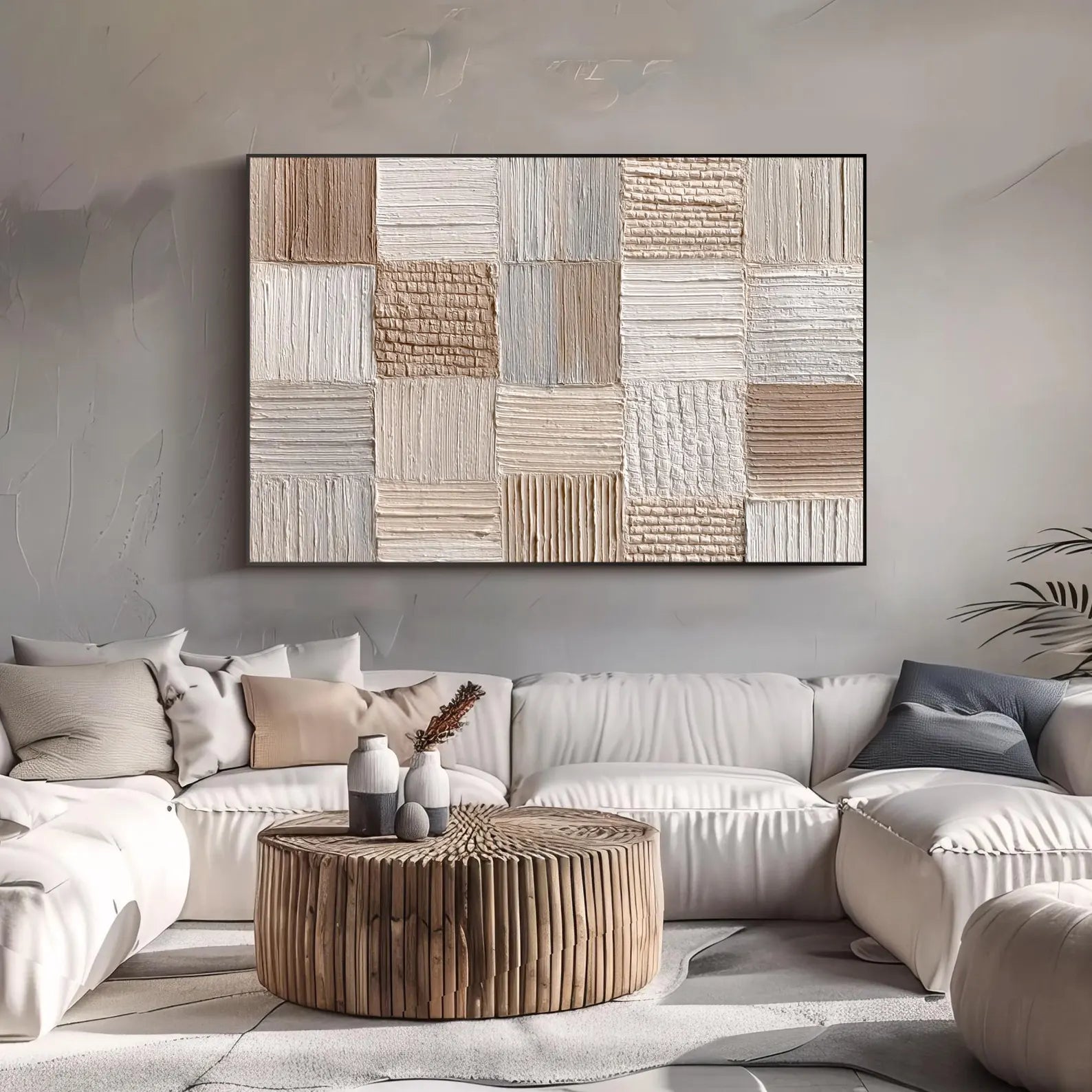 Textured Patchwork Serenity | Neutral Tones