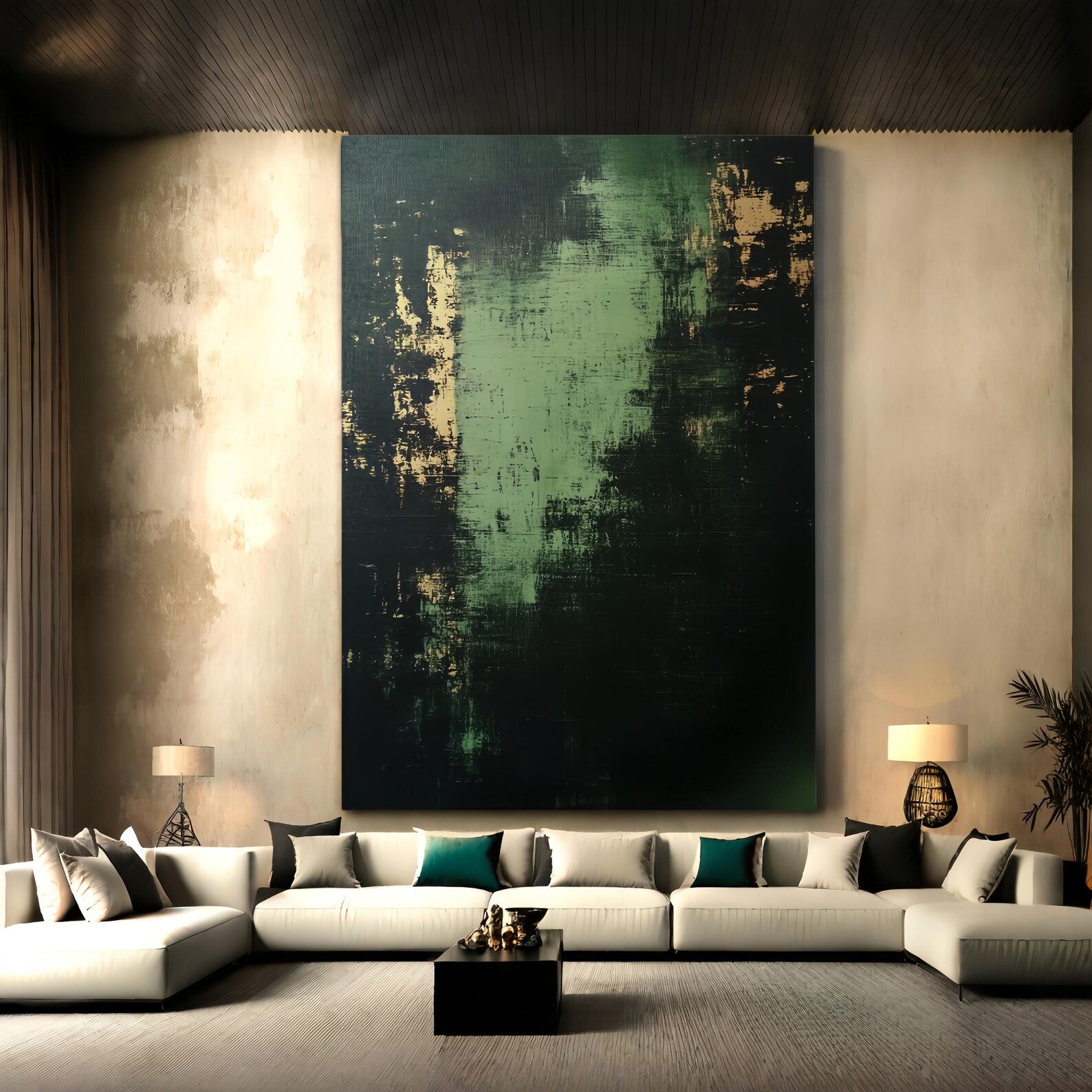 Textured Virid Opulence | Aureate Patches