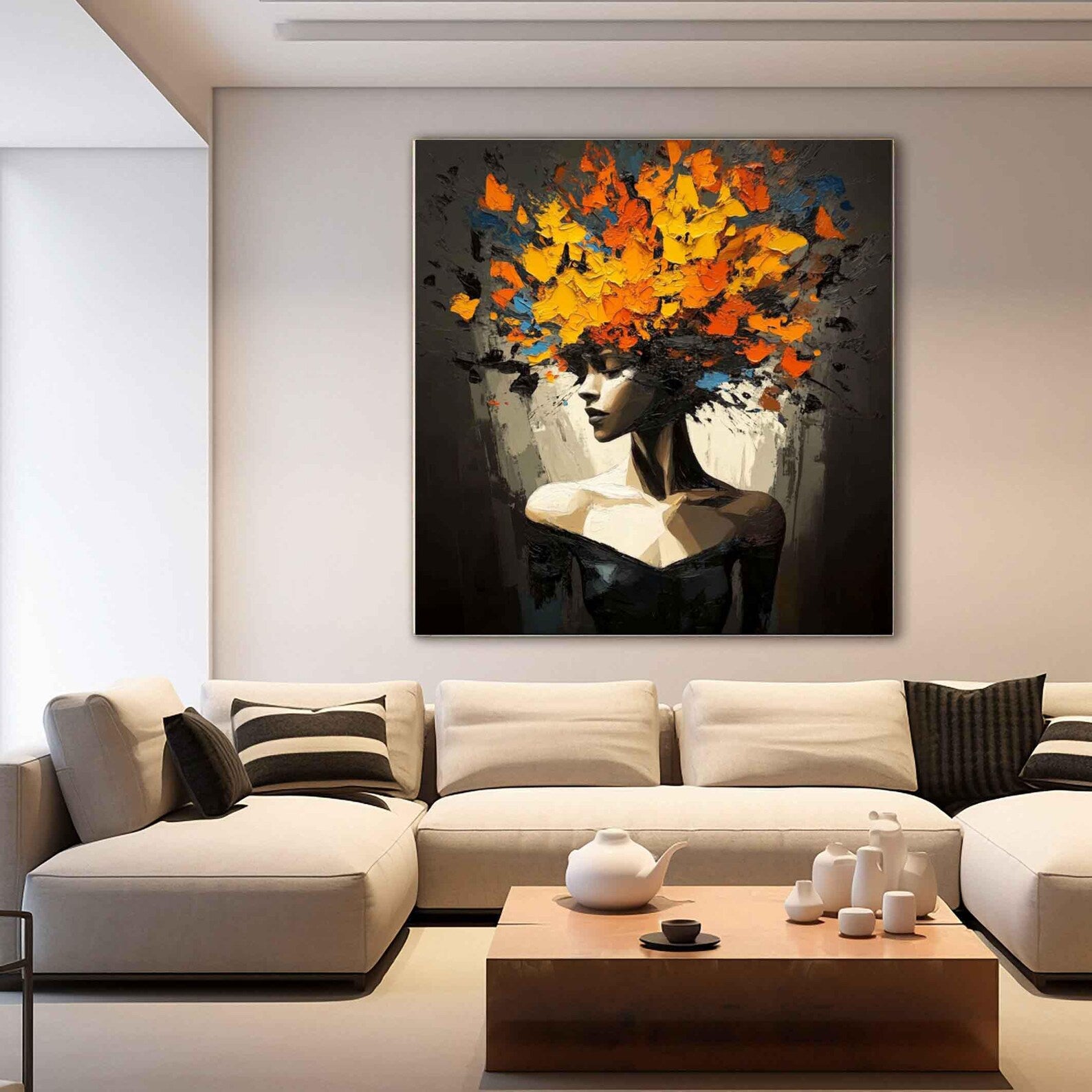 Textured Portrait Vibrance | Orange Black