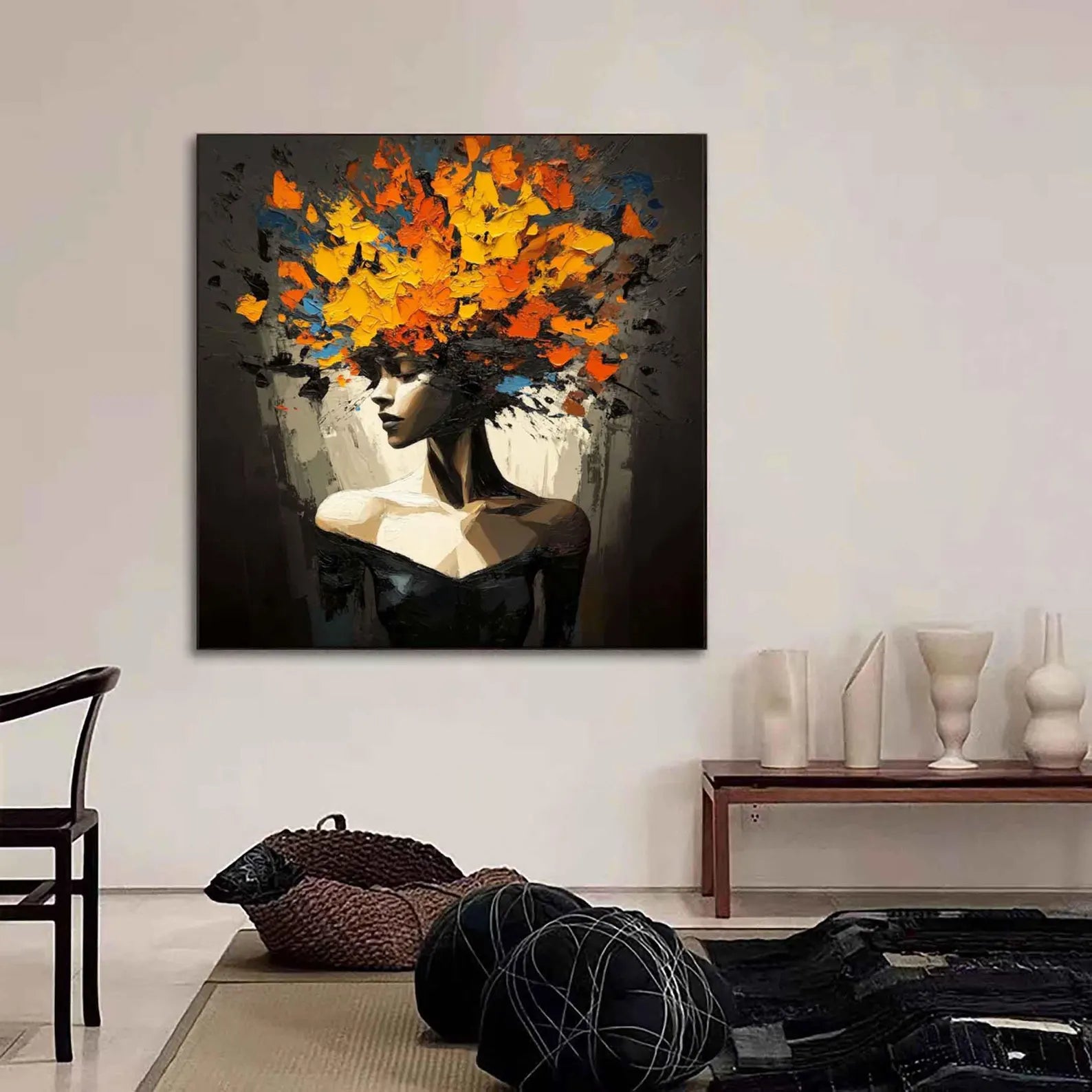 Textured Portrait Vibrance | Orange Black