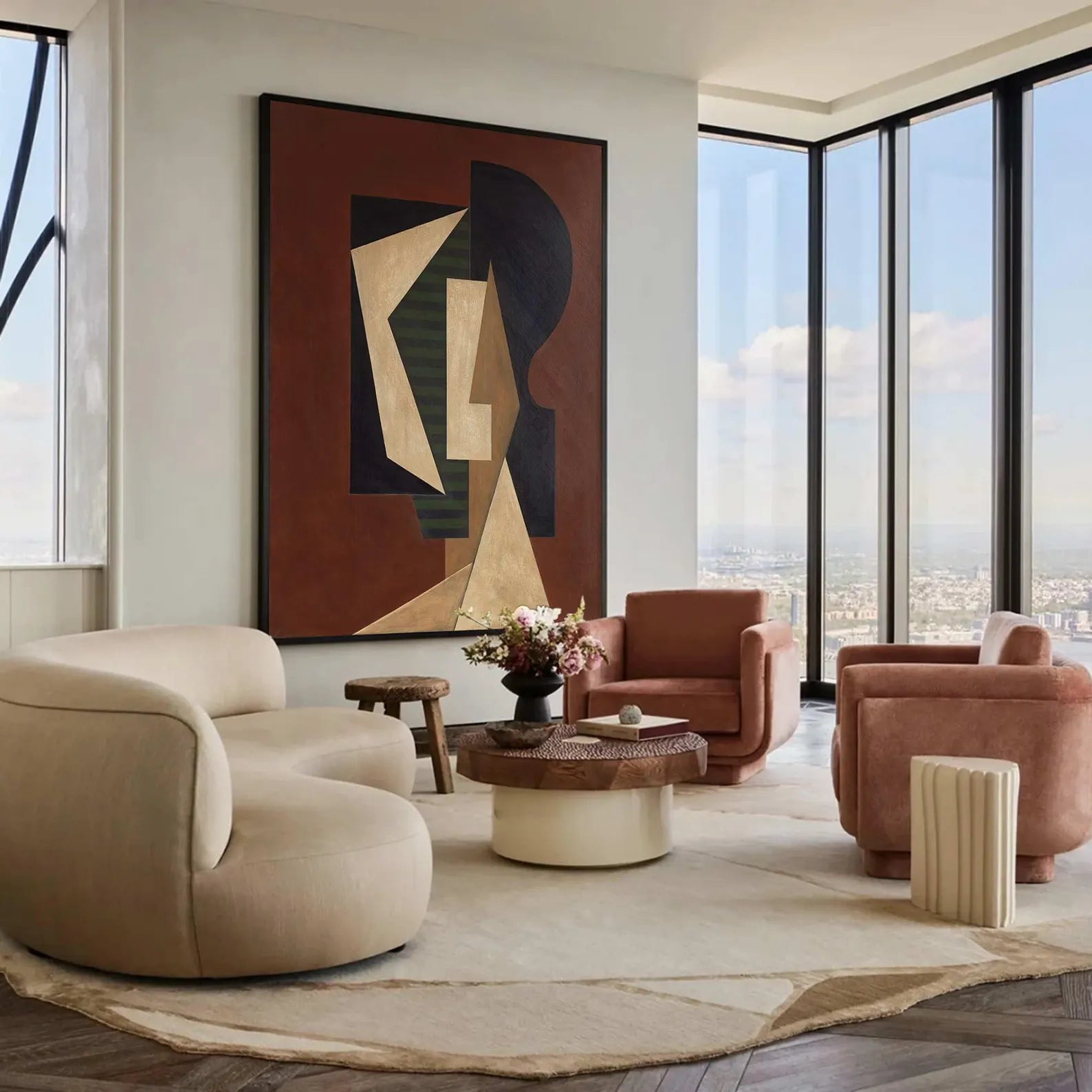 Textured Cubist Opulence | Geometric Face