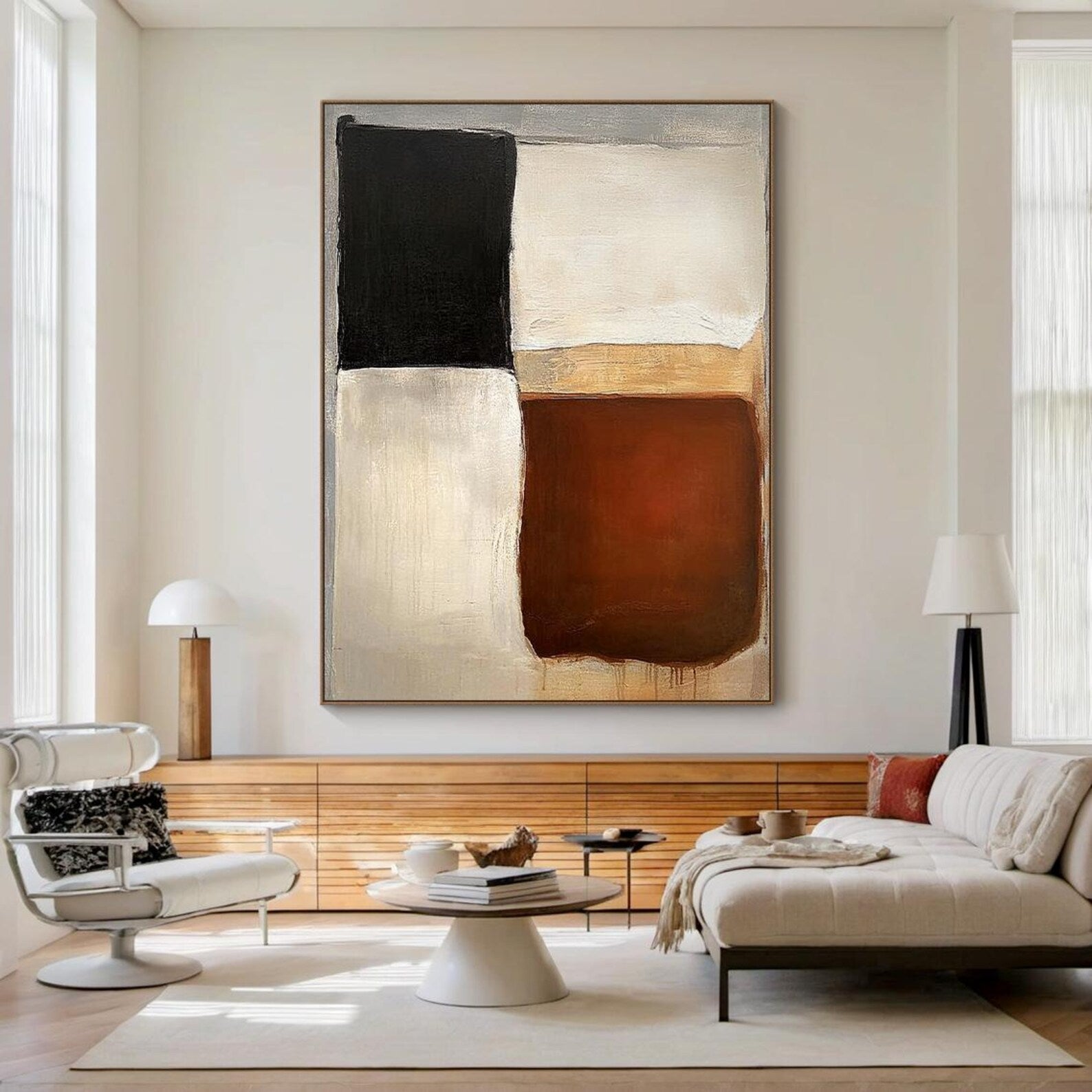 Textured Block Opulence | Beige Rhythm