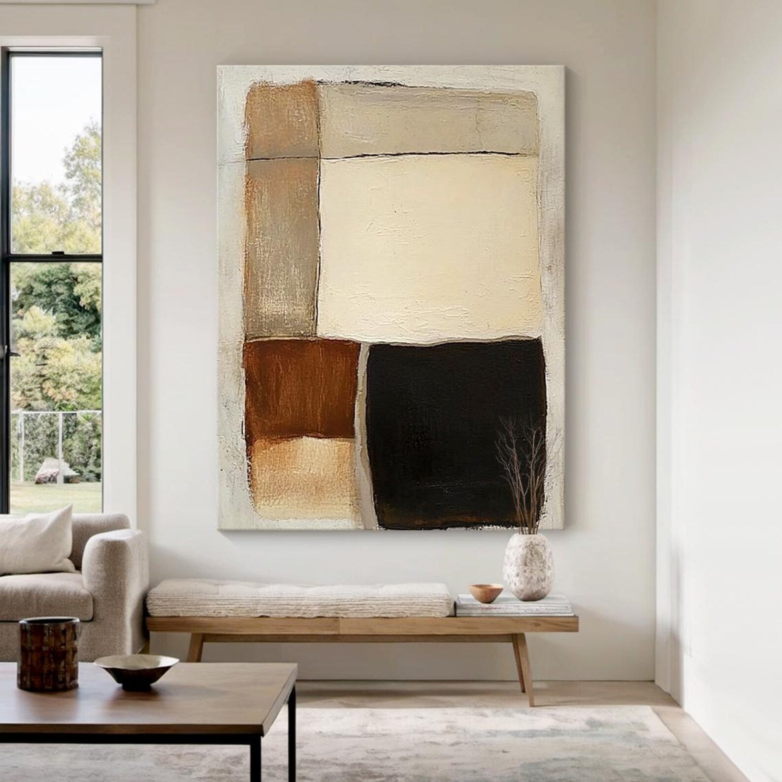 Textured Geometric Warmth | Beige Rhythm