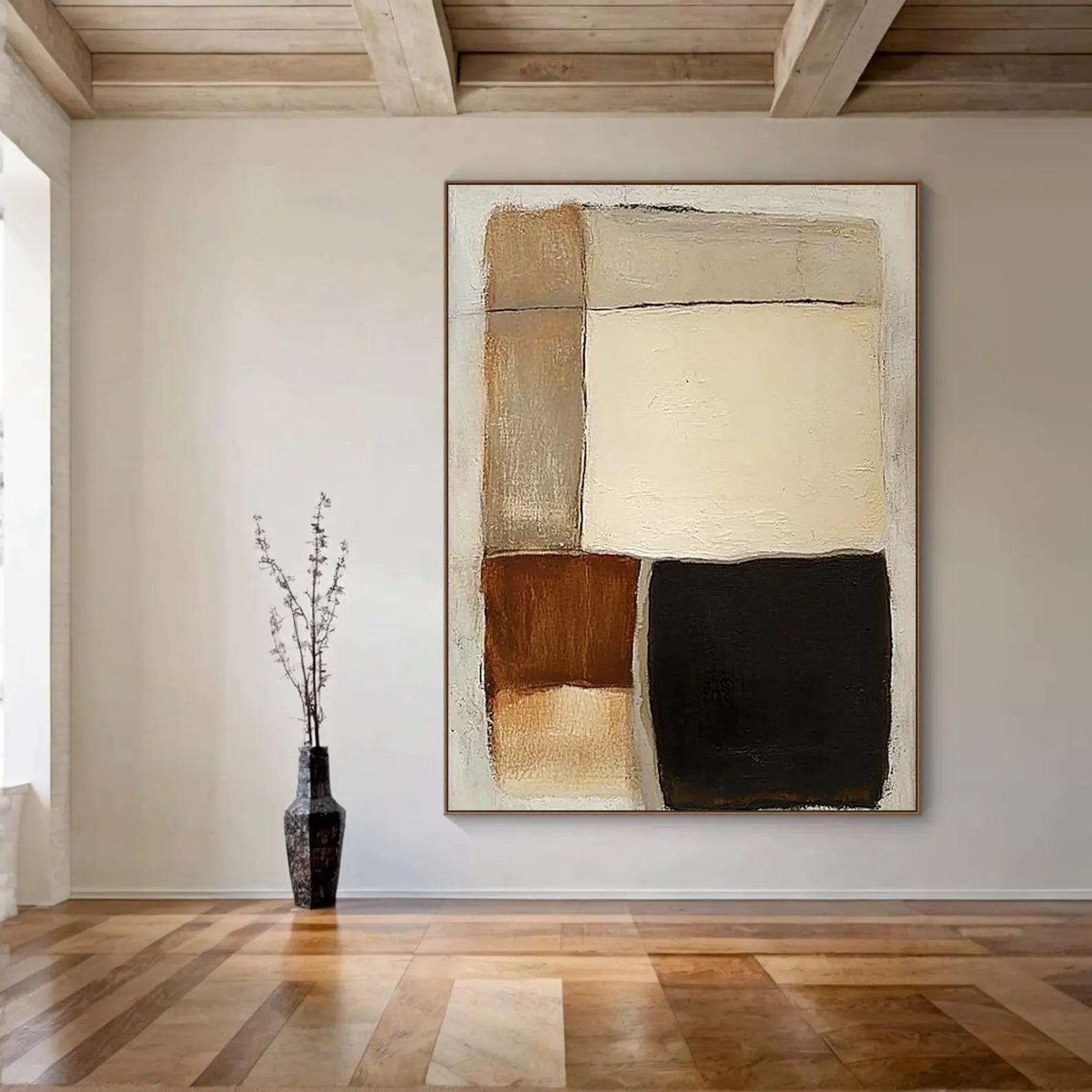 Textured Geometric Warmth | Beige Rhythm