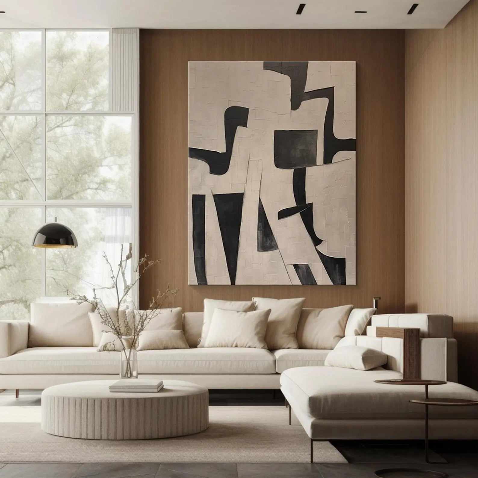 Textured Geometric Simplicity | Black Beige