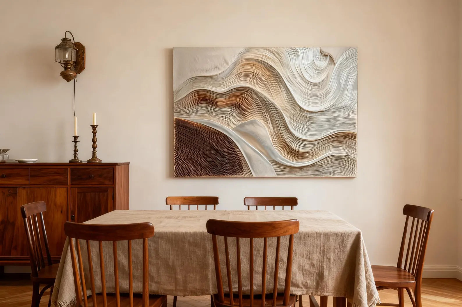 Textured Geometric Flow | Brown Beige