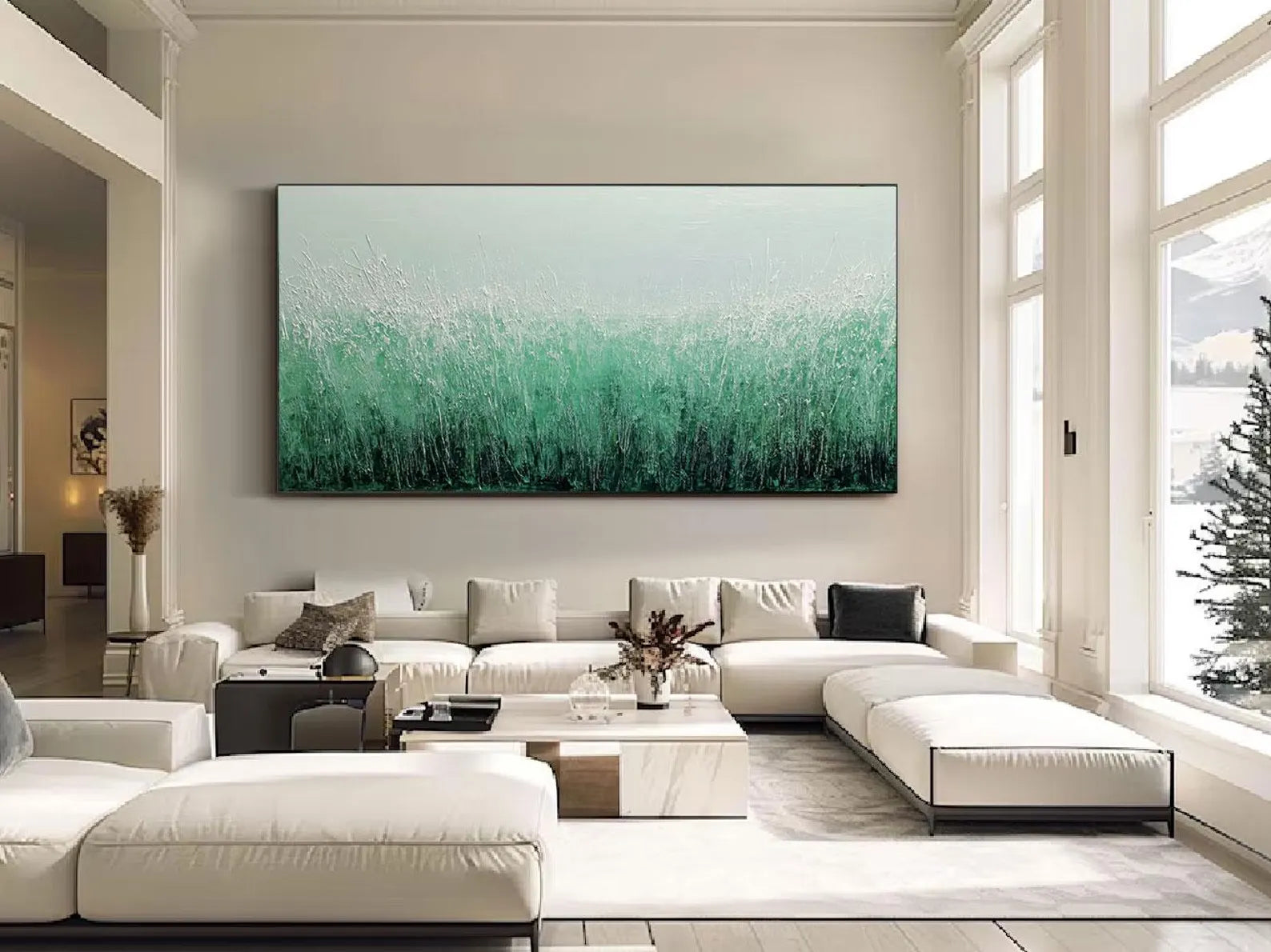 Textured Green Grass Art | Natural Sophistication