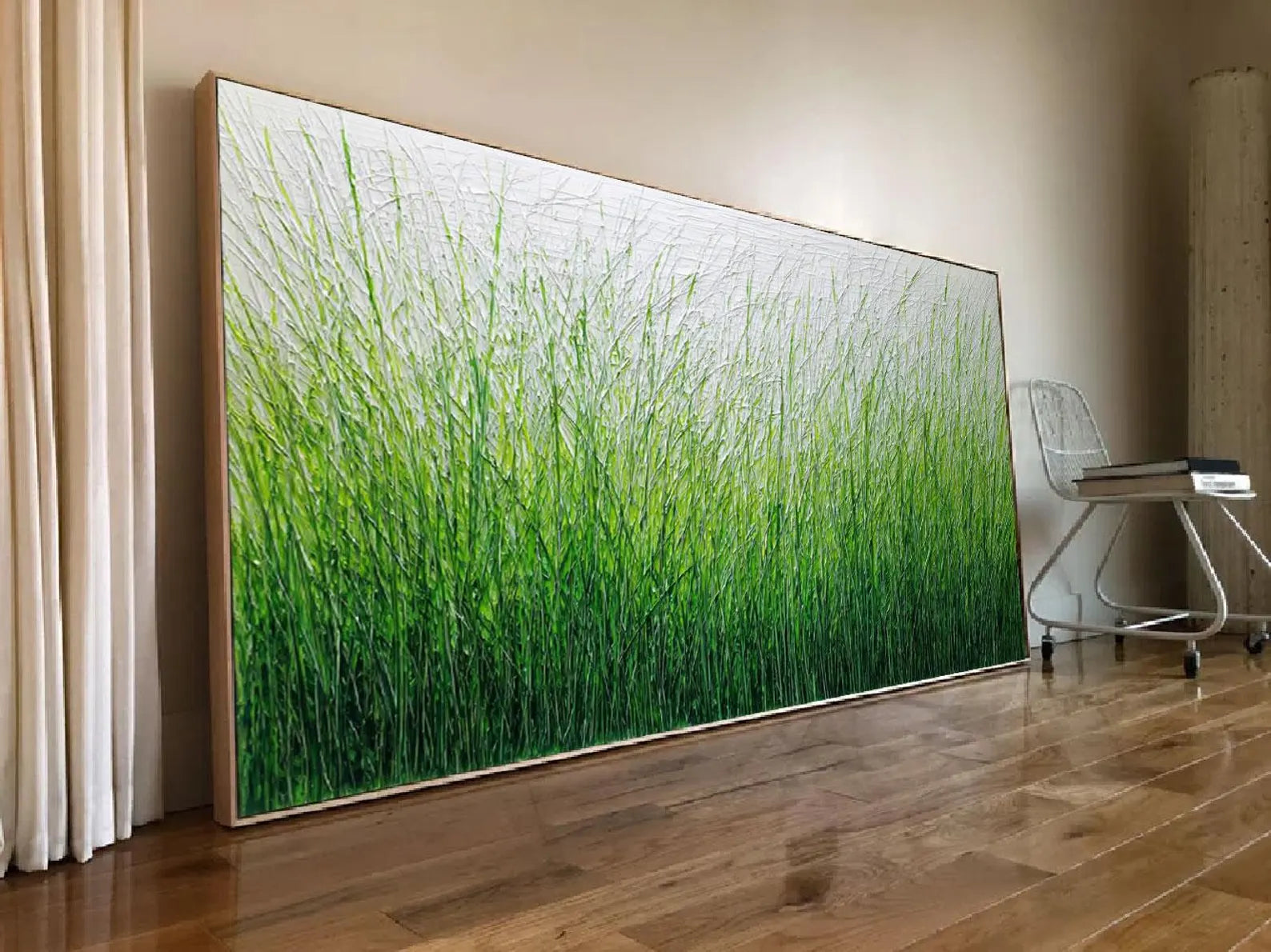 Textured Grass Field Art | Fresh Sophistication