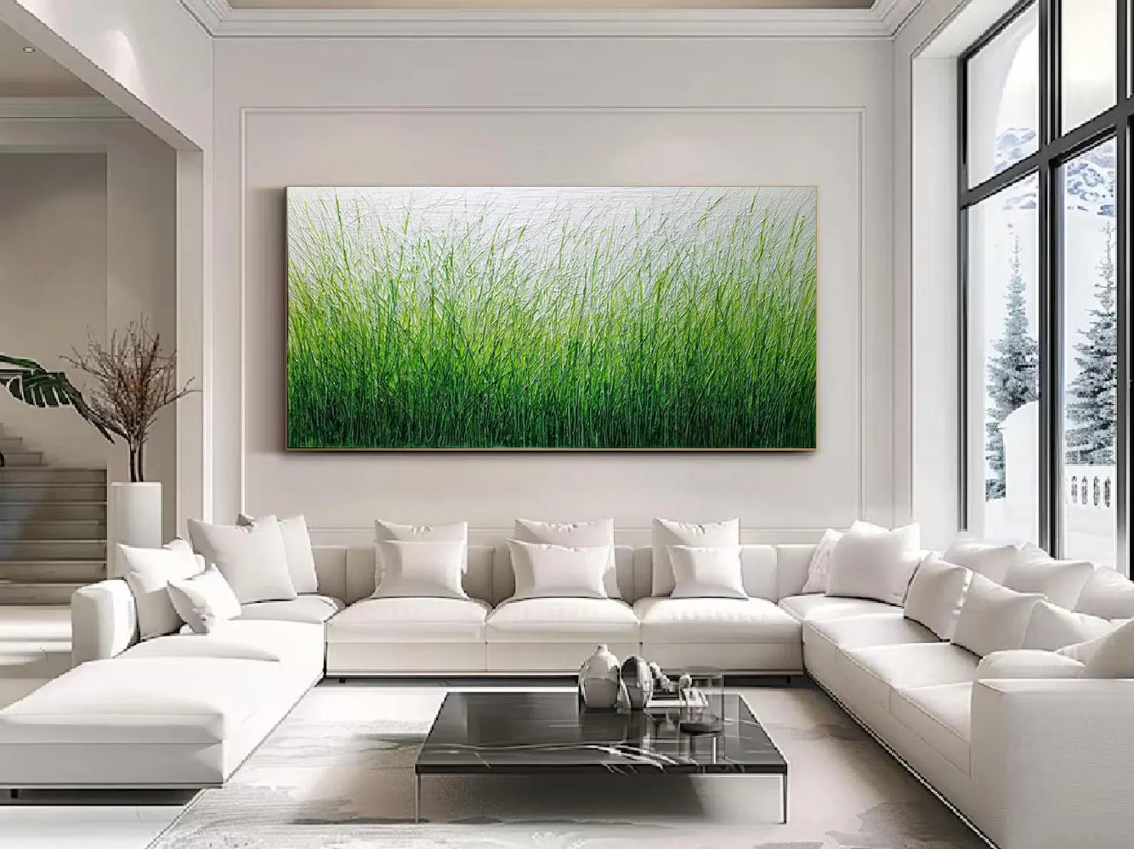 Textured Grass Field Art | Fresh Sophistication