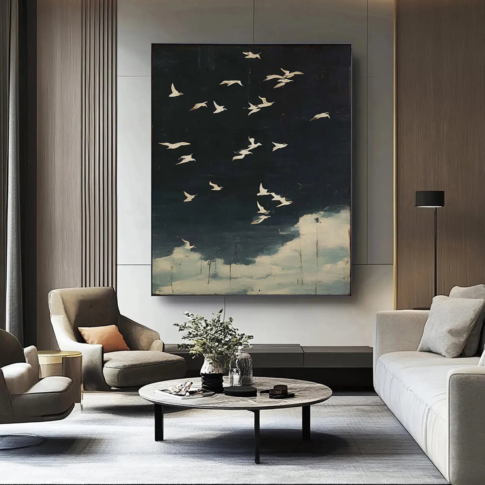 Textured Avian Nocturne | Ebony Skies