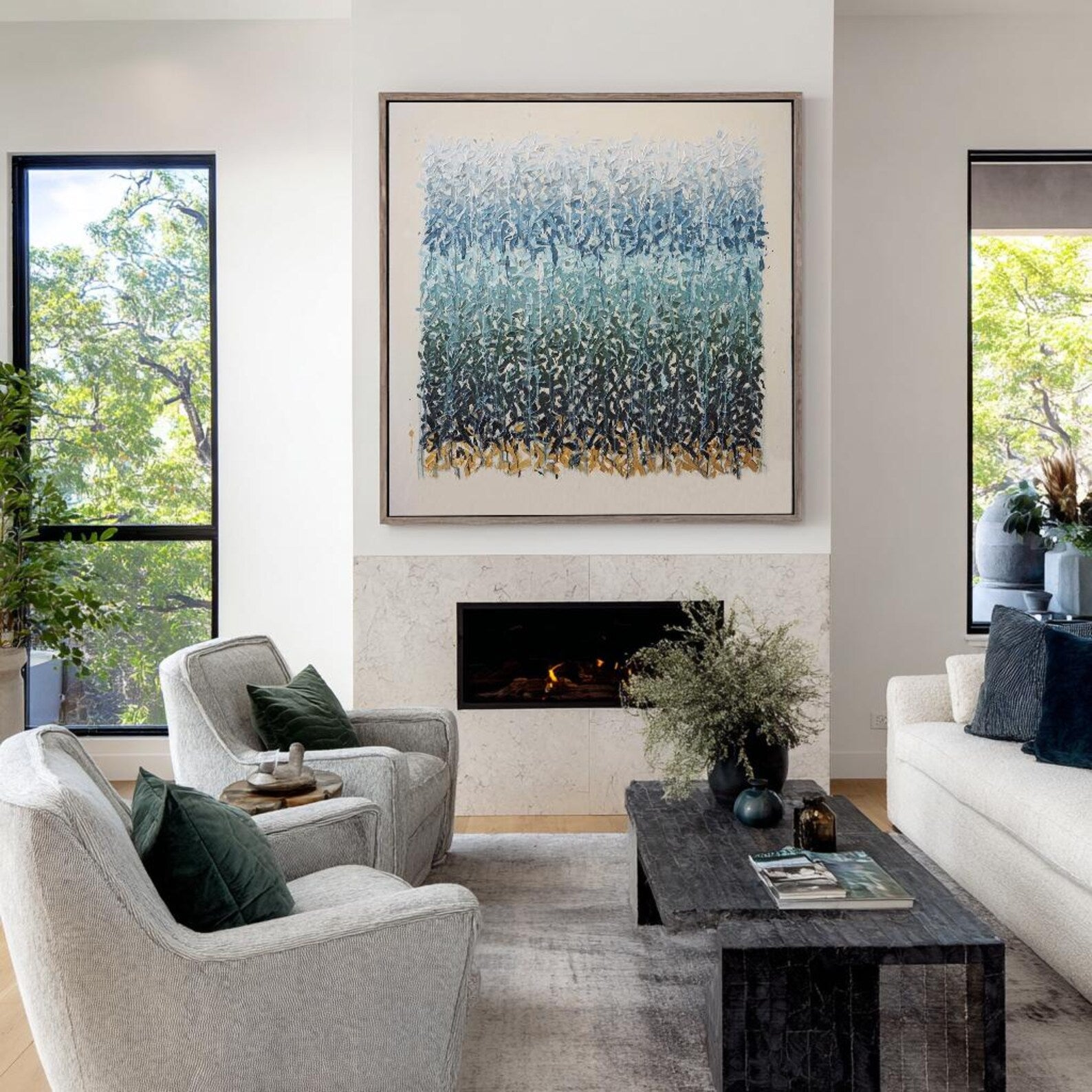 Textured Azure Gradient | Gilded Base