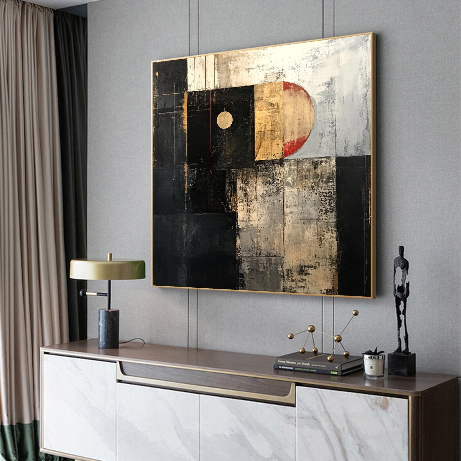 Textured Geometric Opulence | Gilded Accents