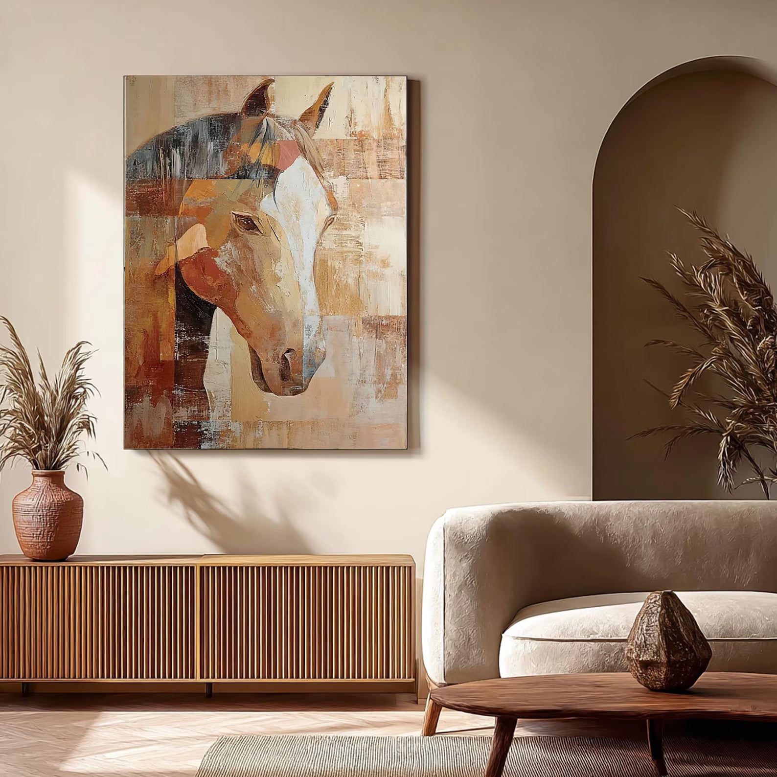 Textured Equine Opulence | Tawny Patchwork