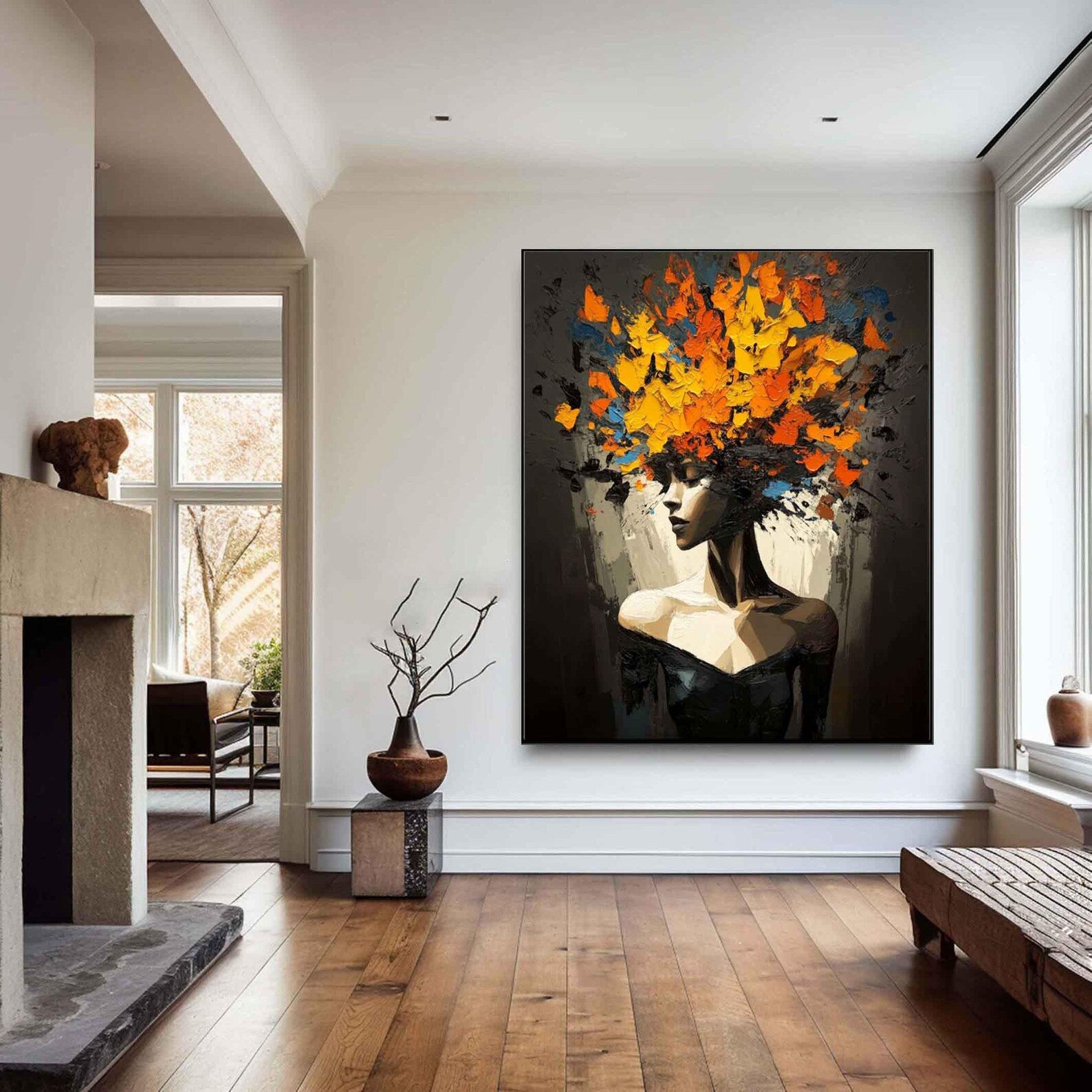 Textured Portrait Vibrance | Orange Black