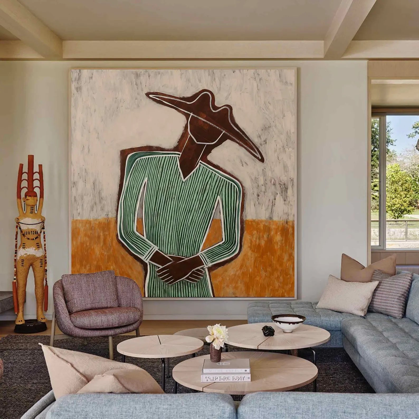 Textured Folk Opulence | Striped Hat