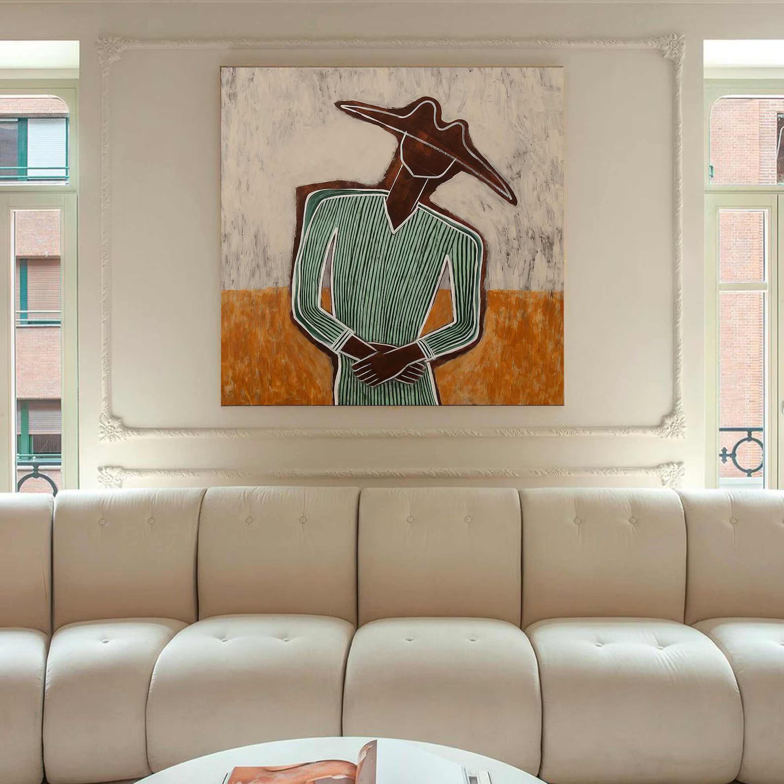 Textured Folk Opulence | Striped Hat