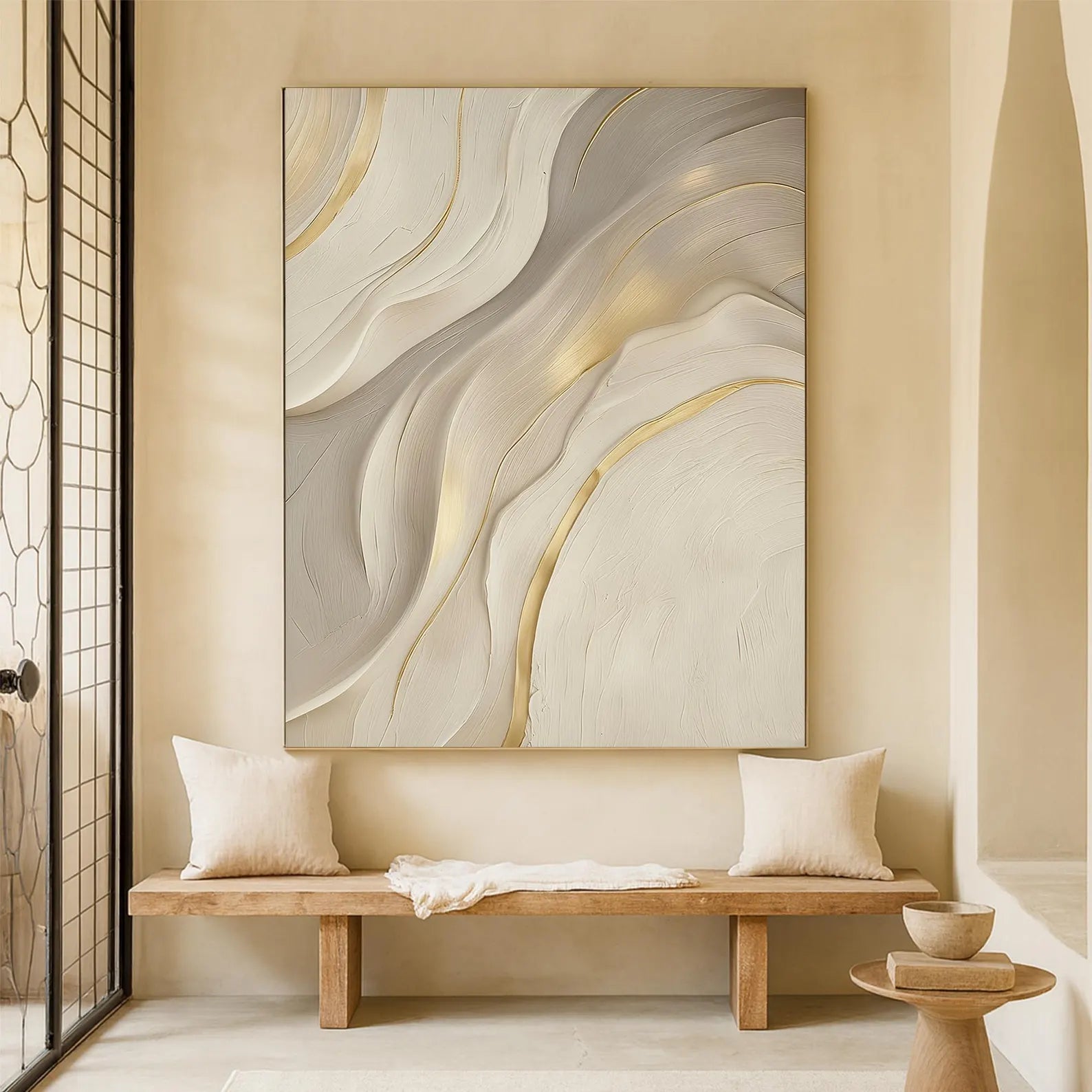 Textured Flowing Elegance | Gold Accents