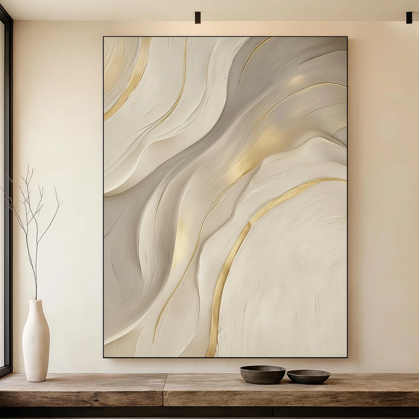 Textured Flowing Elegance | Gold Accents