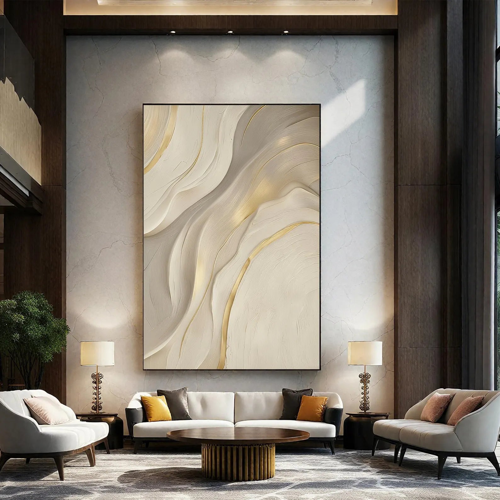 Textured Flowing Elegance | Gold Accents