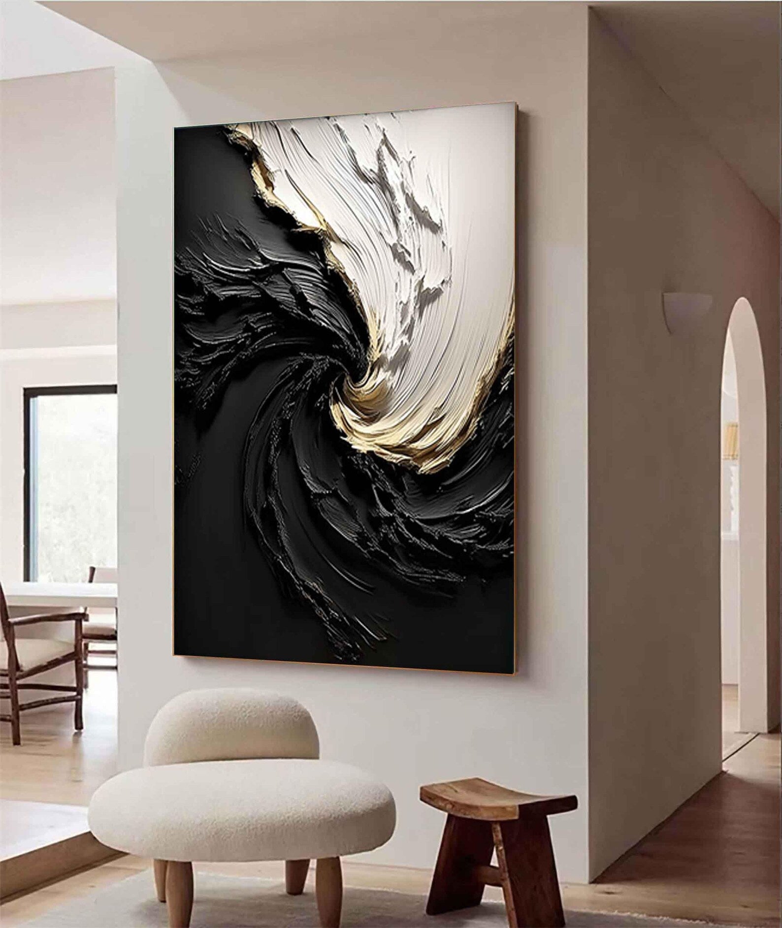 Textured Swirl Luxury | Black Gold