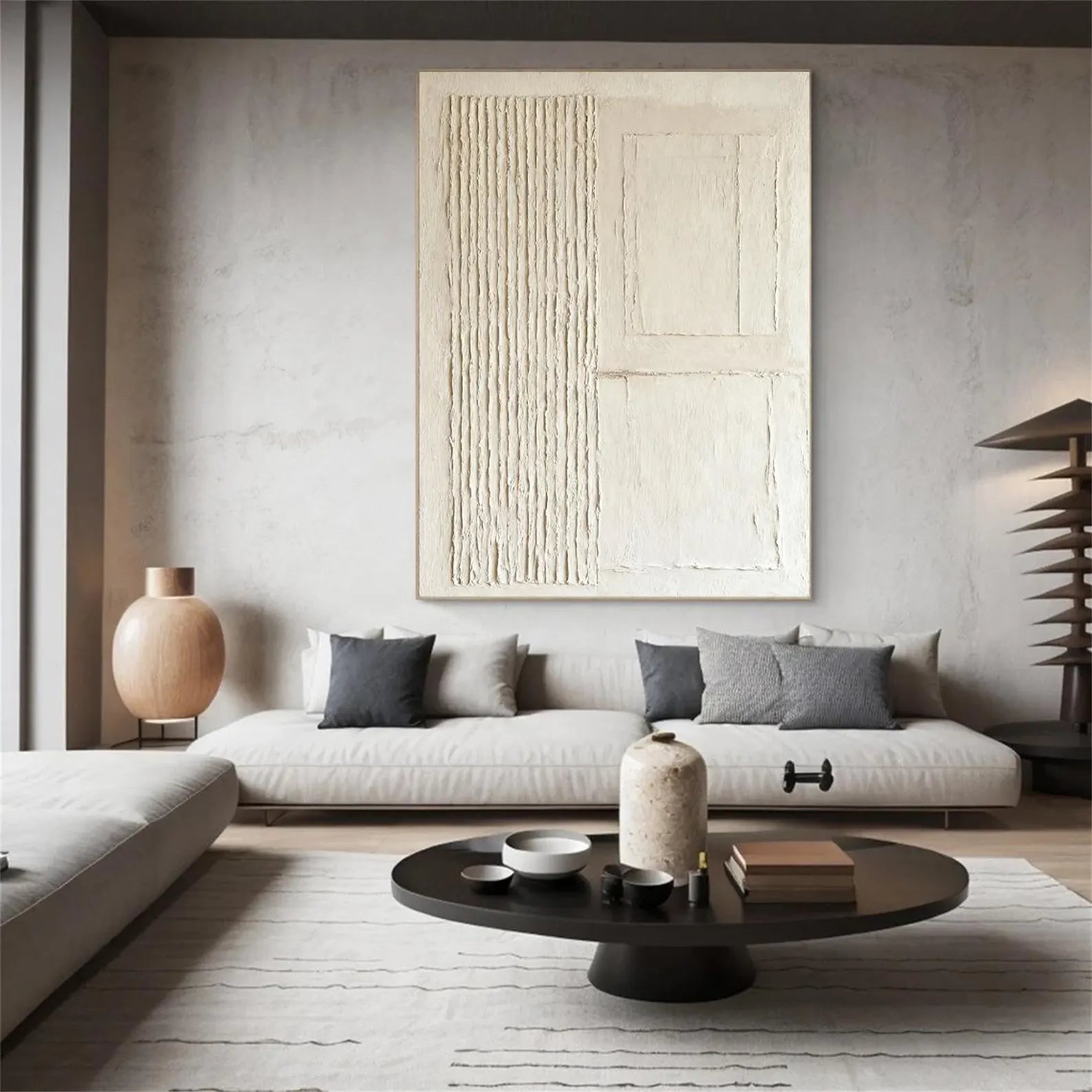 Textured Geometric Serenity | Neutral Tones