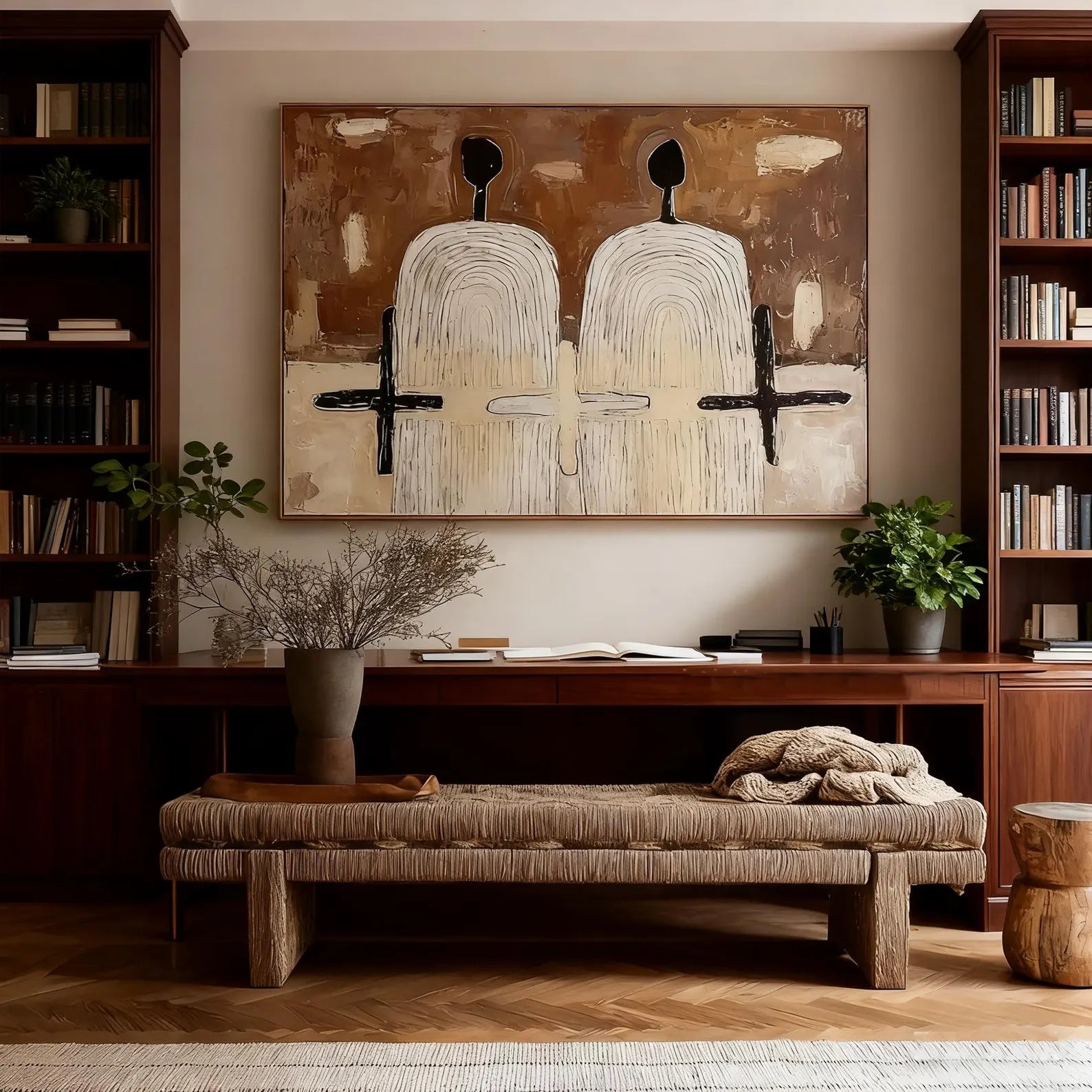 Textured Dual Silhouettes | Warm Hues